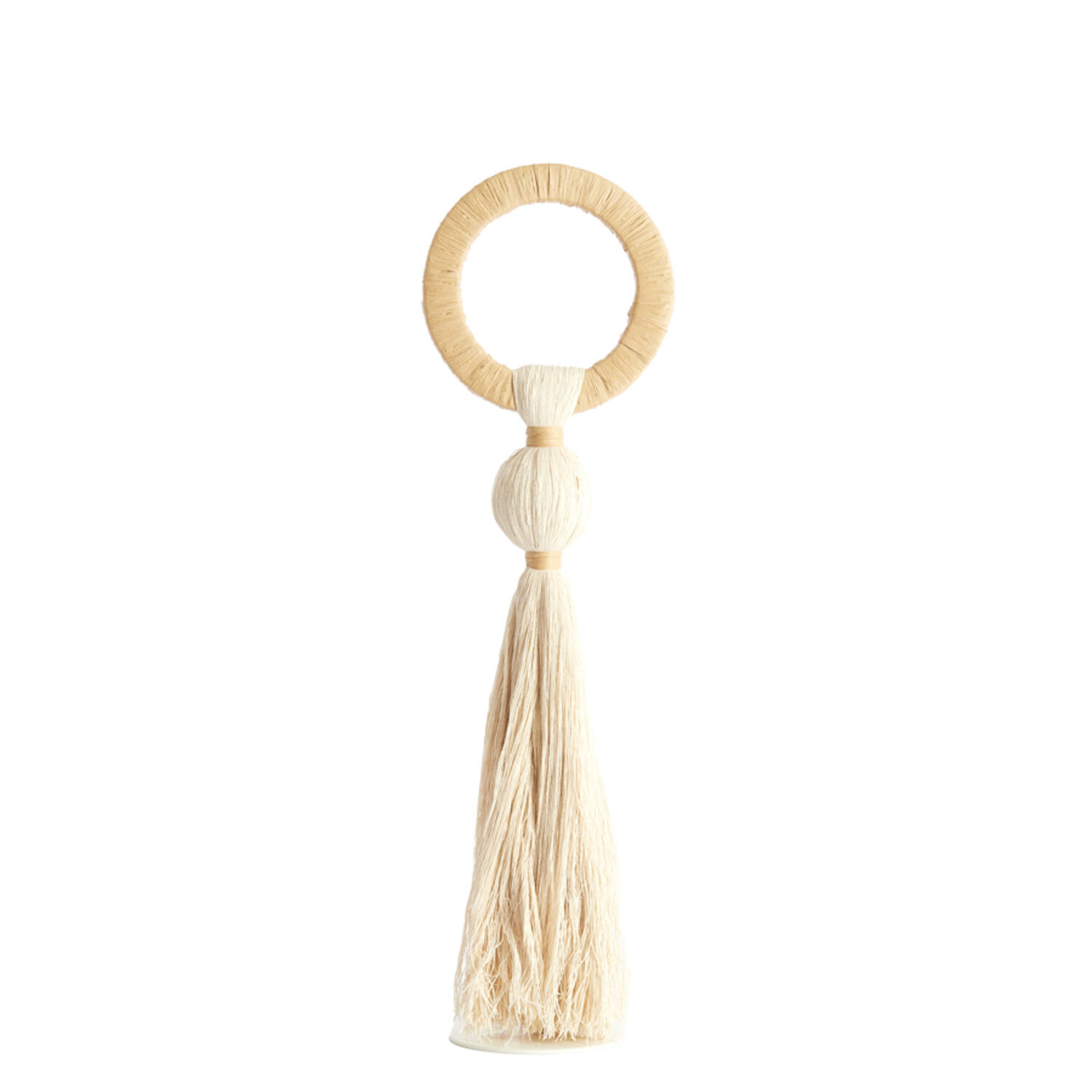 Ornament Ø14x62 cm YAVIZA cream+raffia natural