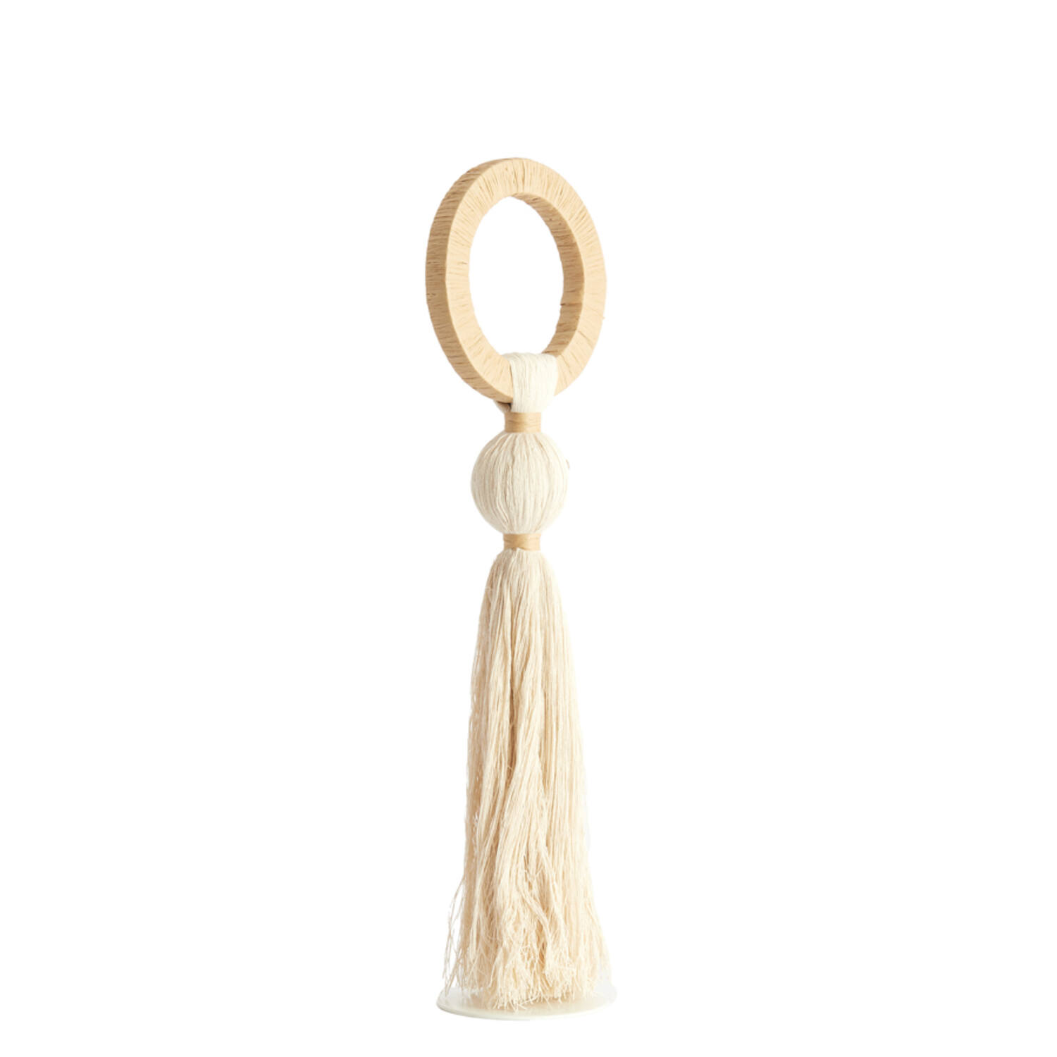 Ornament Ø14x62 cm YAVIZA cream+raffia natural