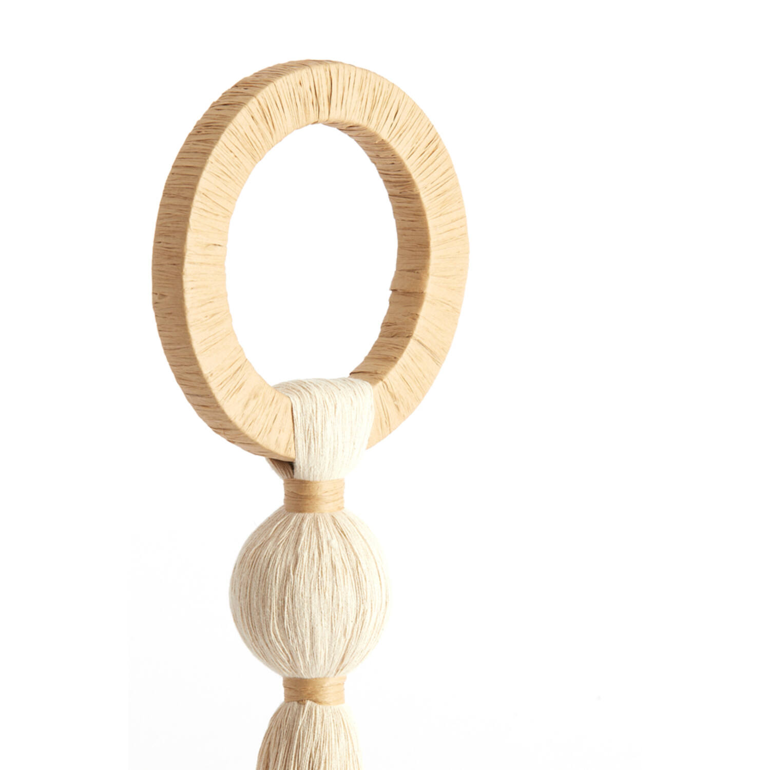 Ornament Ø14x62 cm YAVIZA cream+raffia natural