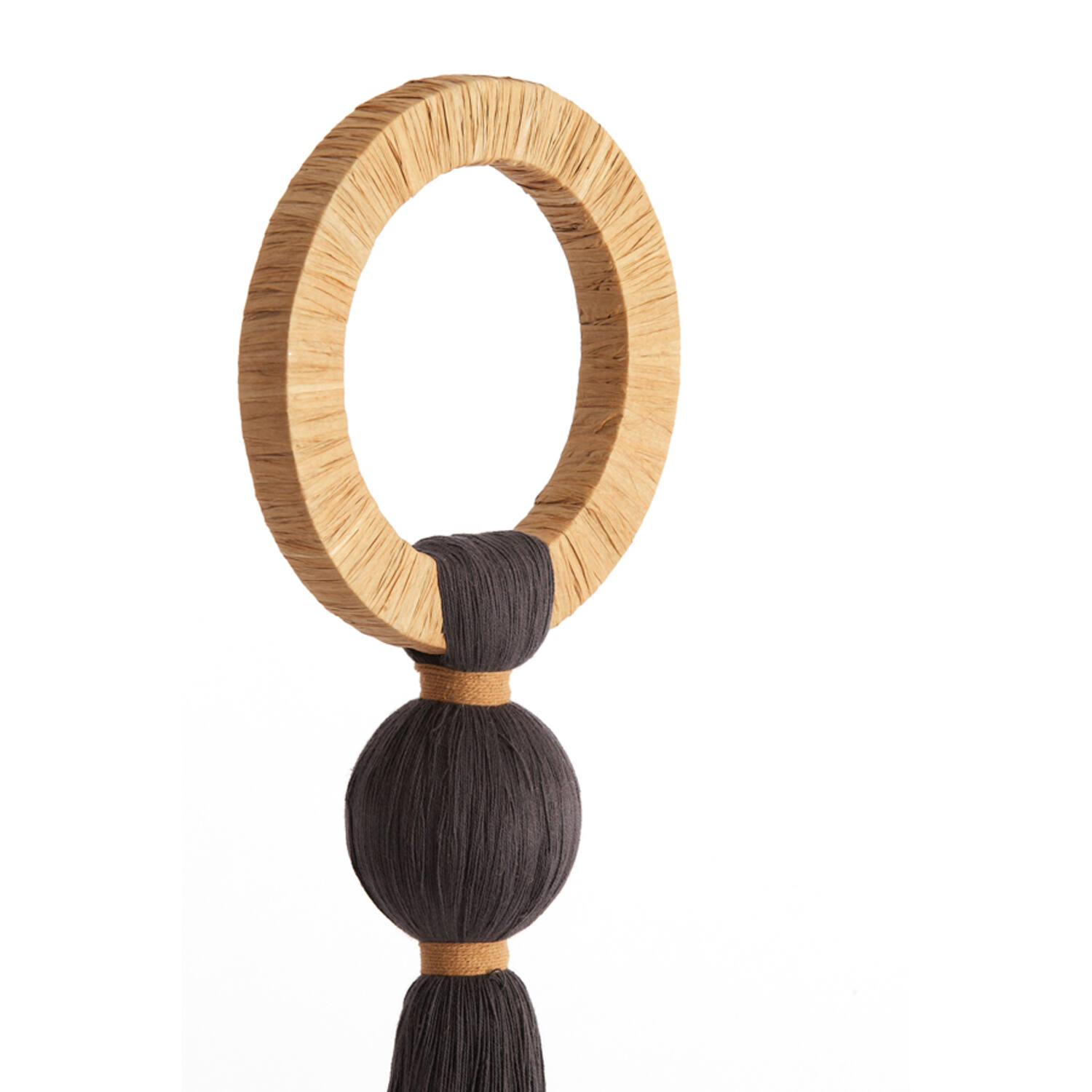 Ornament Ø14x62 cm YAVIZA dark brown+raffia sand