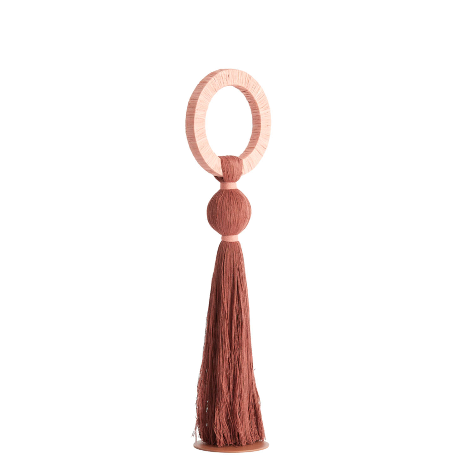 Ornament Ø14x62 cm YAVIZA terra+raffia light pink