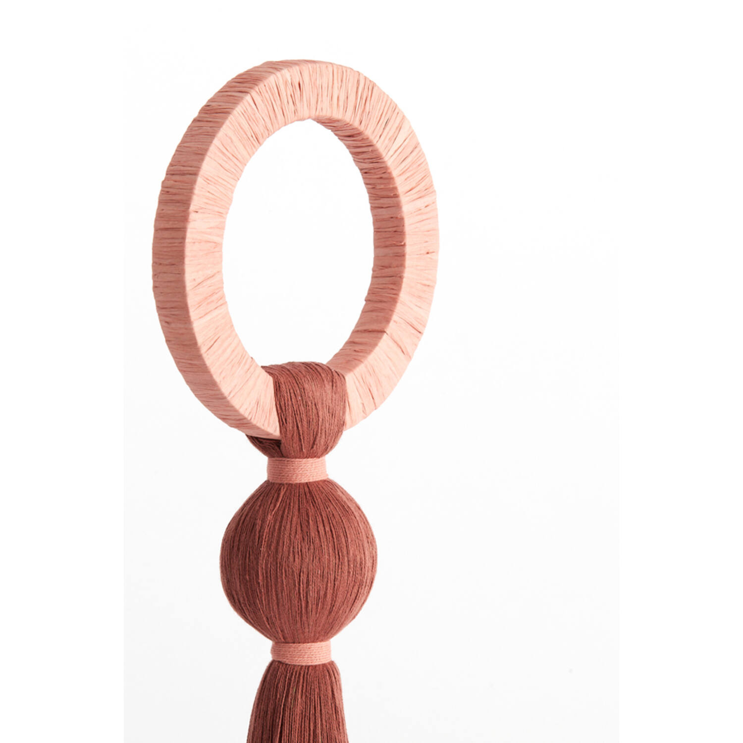 Ornament Ø14x62 cm YAVIZA terra+raffia light pink