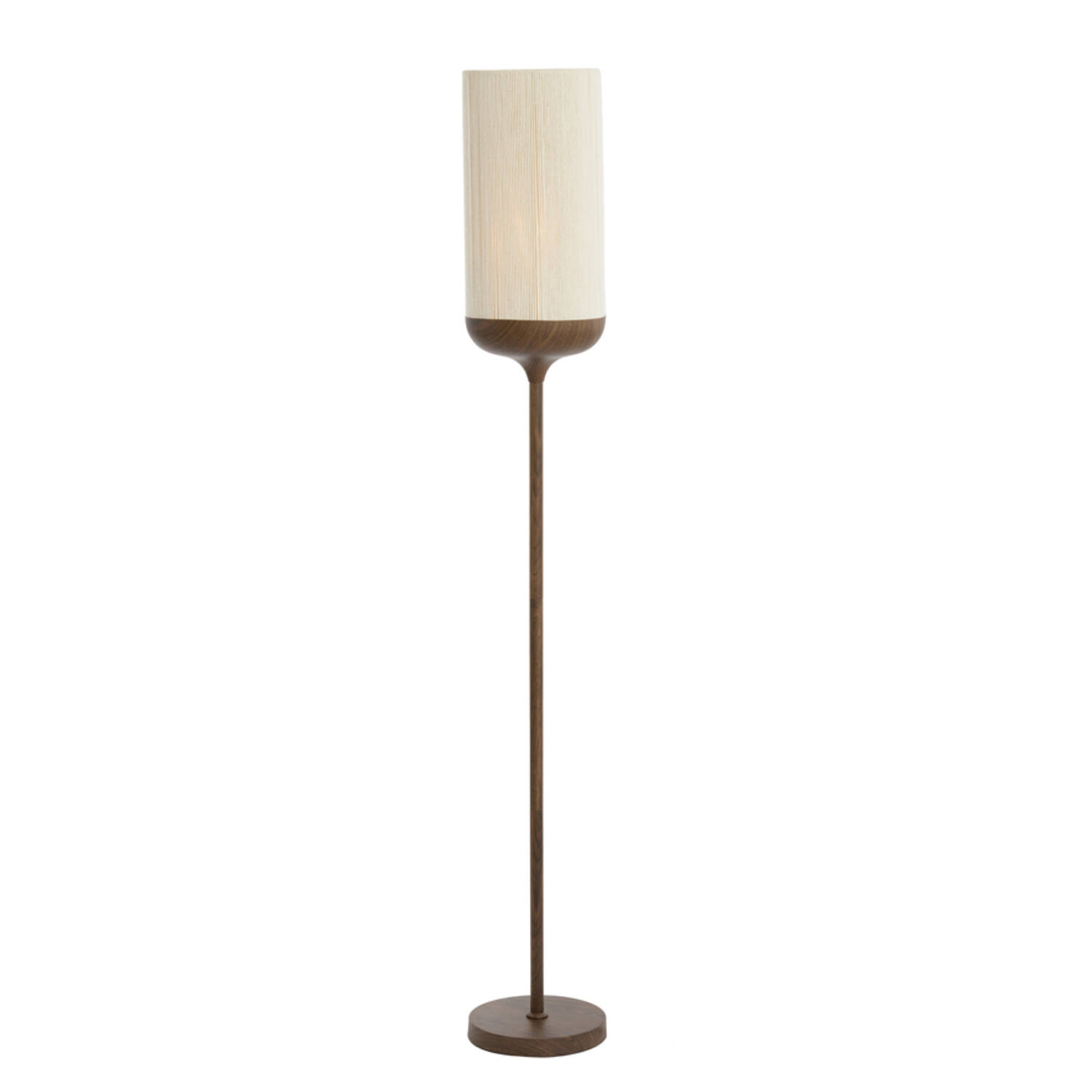 Floor lamp Ø23x159 cm DANIA wood print d brown+rope cream