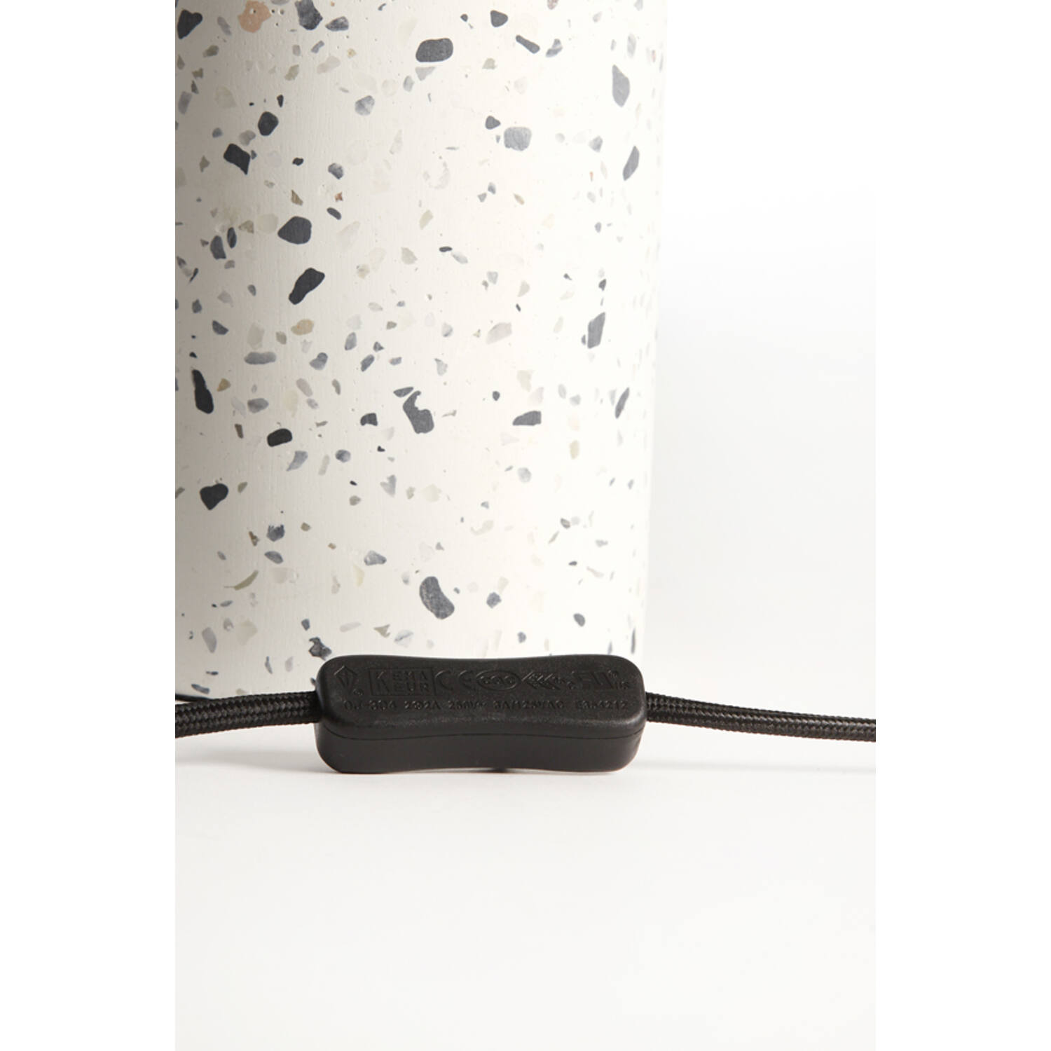 Lamp base Ø11x25 cm RANDY terrazzo white+matt black