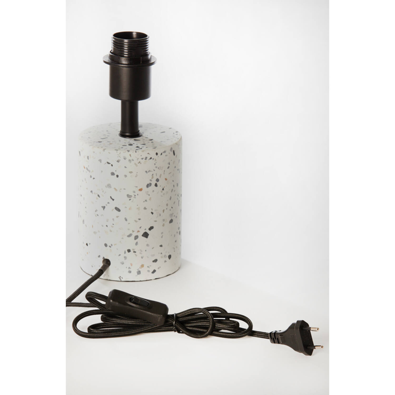 Lamp base Ø11x25 cm RANDY terrazzo white+matt black