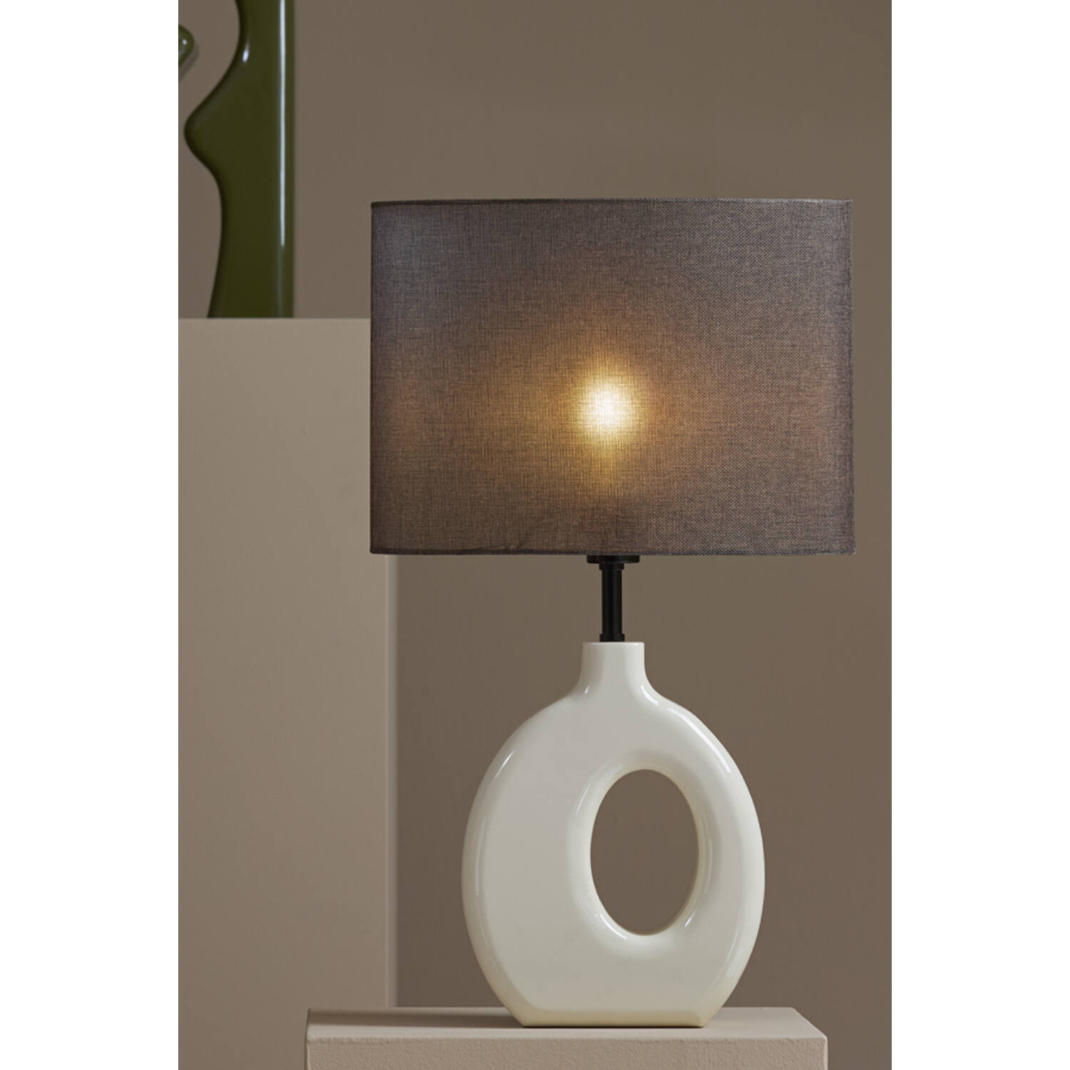 Lamp base 23,5x12x42,5 cm KANTI shiny cream