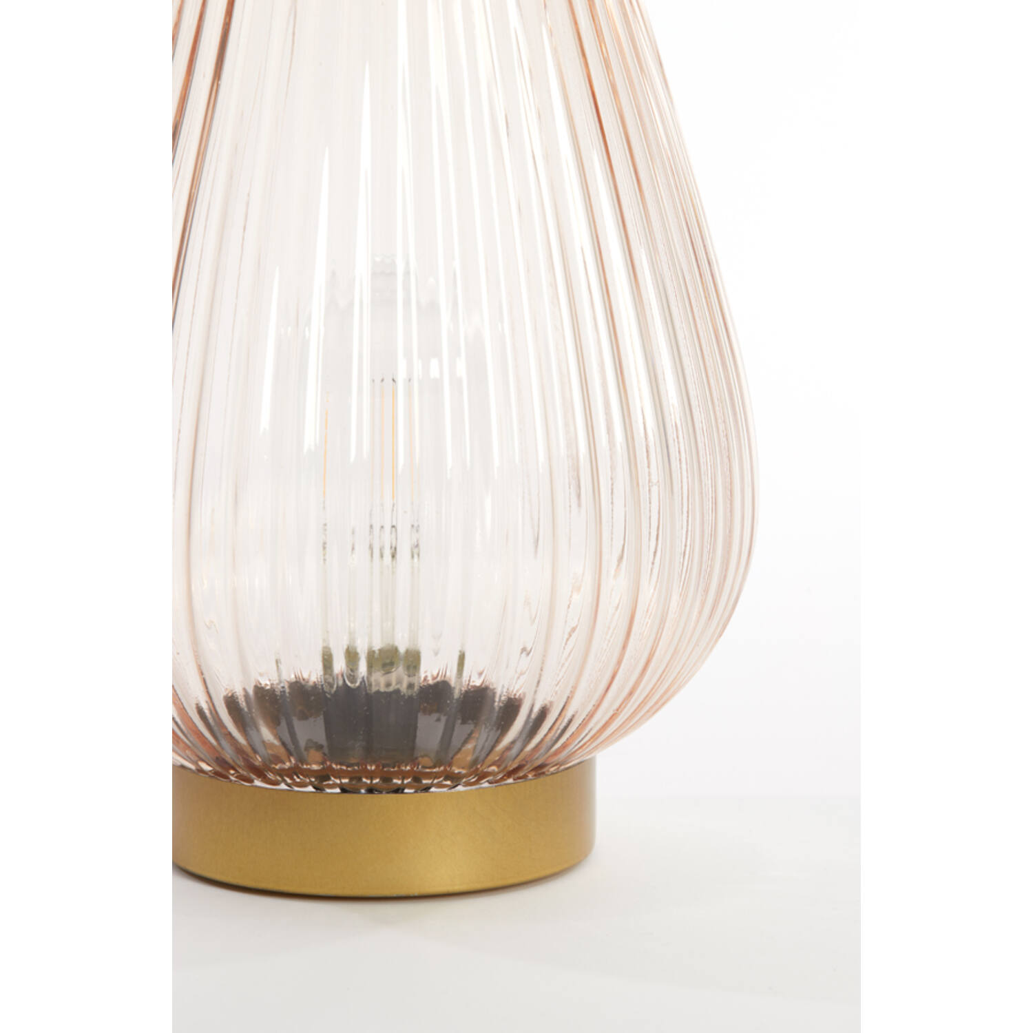 Tafellamp LED Ø21x28 cm TAJERA glas perzik+goud
