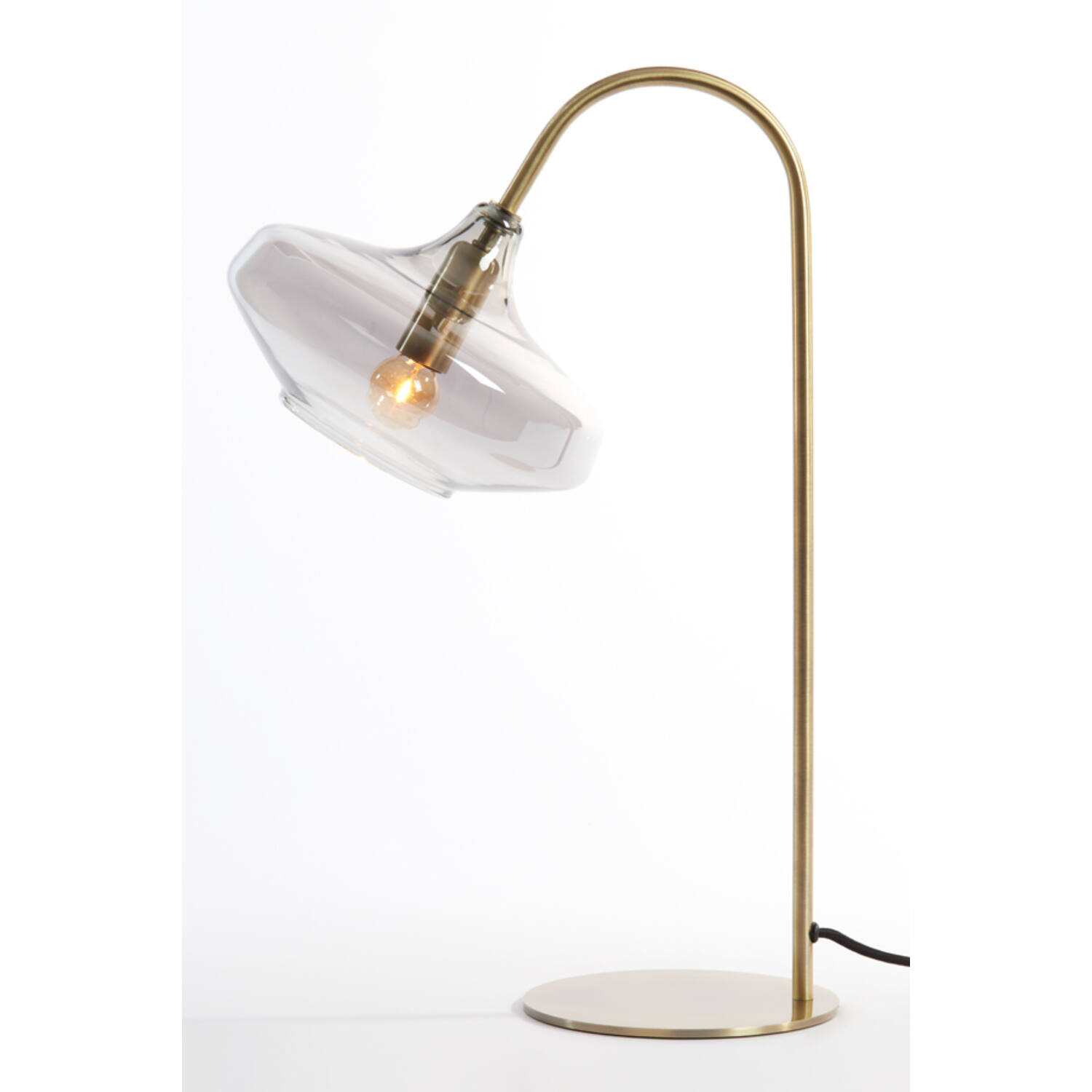 Tafellamp E14 31x22x50 cm SOLNA antiek brons+smoke glas