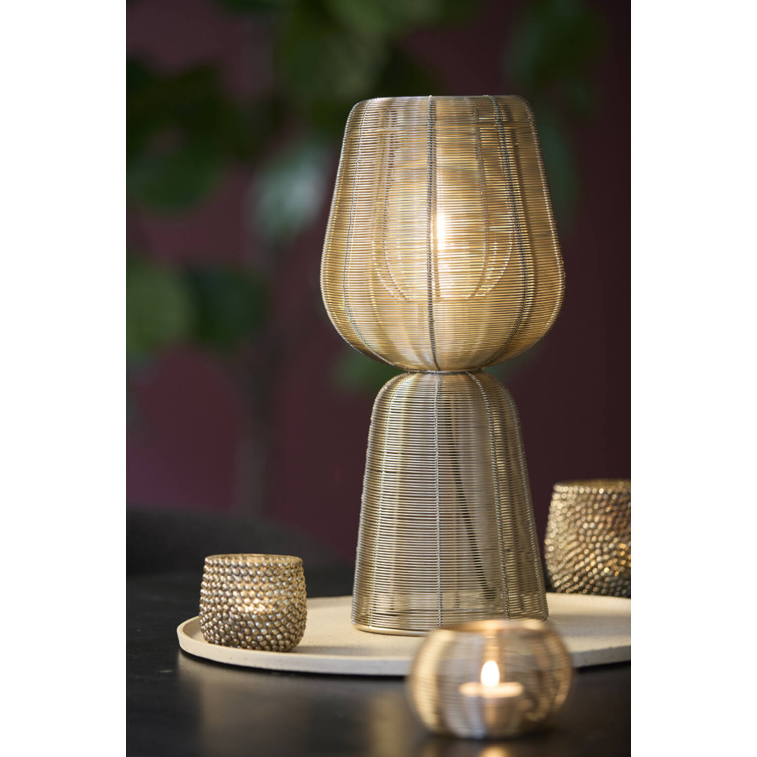 Tafellamp Ø18x42 cm ABOSO licht goud