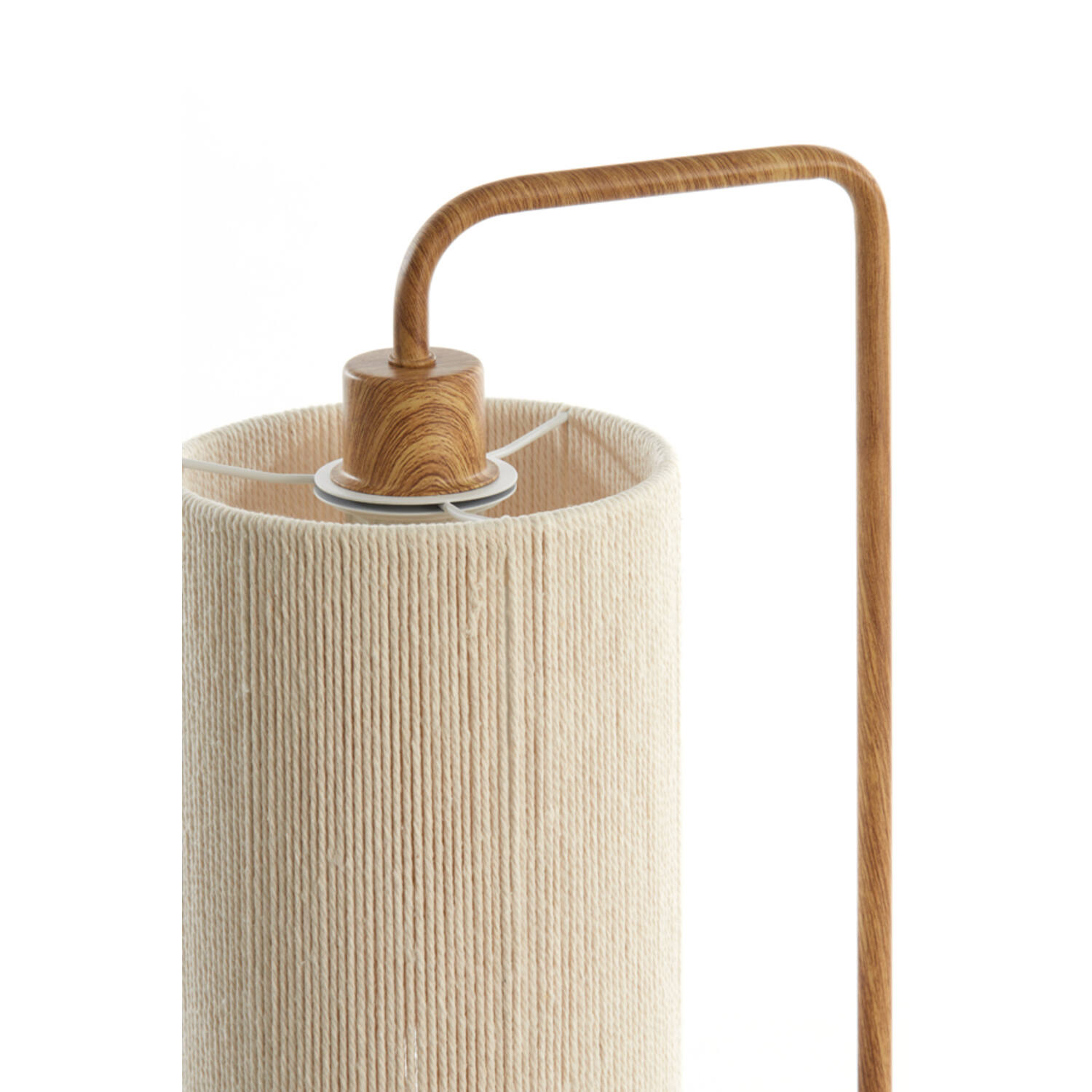 Table lamp 26x20x59,5 cm DONIO wood print natural+rope cream
