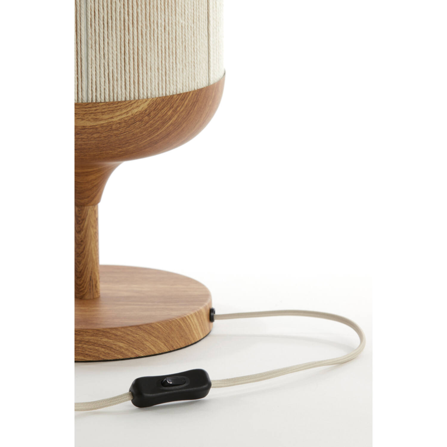 Table lamp Ø22,5x50 cm DANIA wood print natural+rope cream