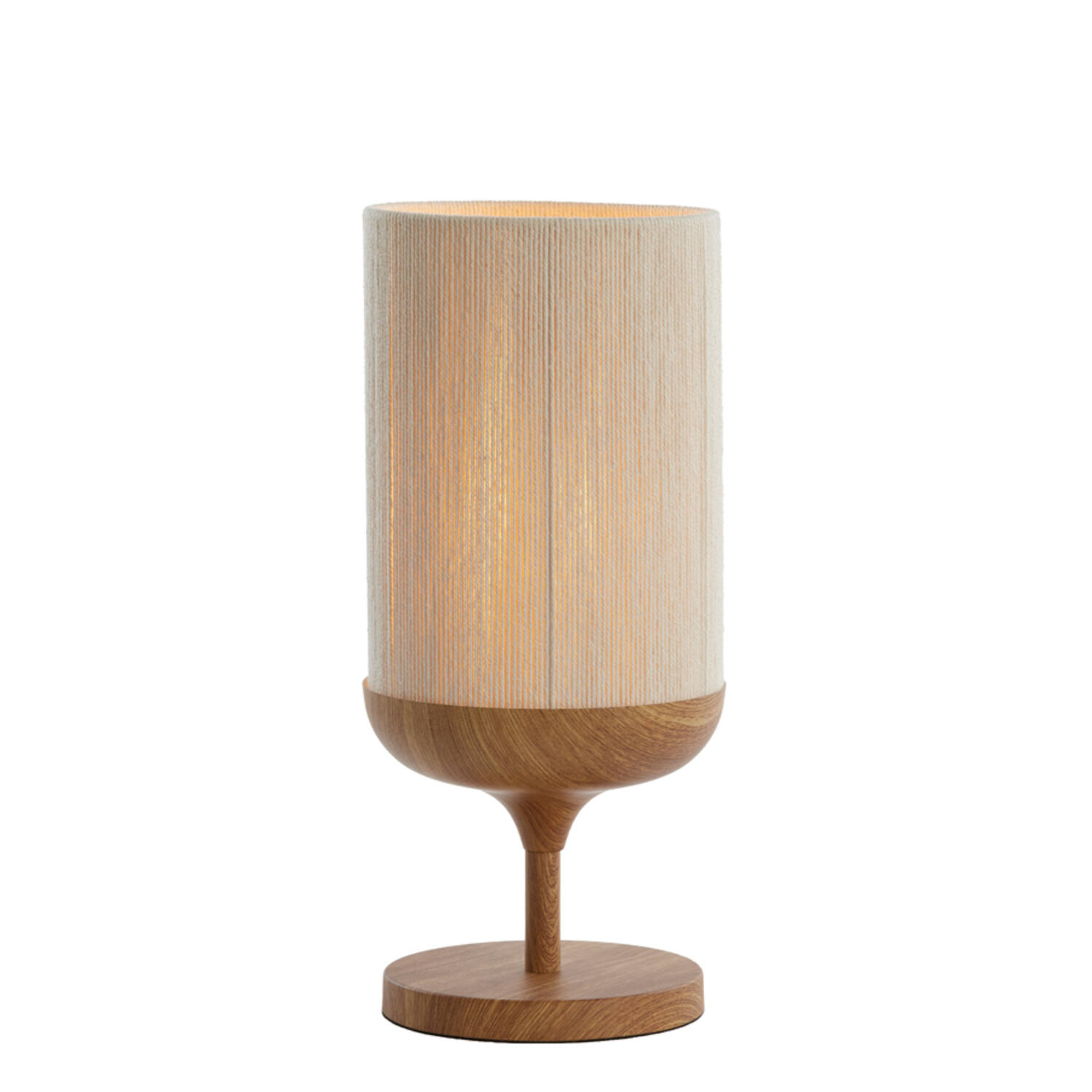 Table lamp Ø22,5x50 cm DANIA wood print natural+rope cream