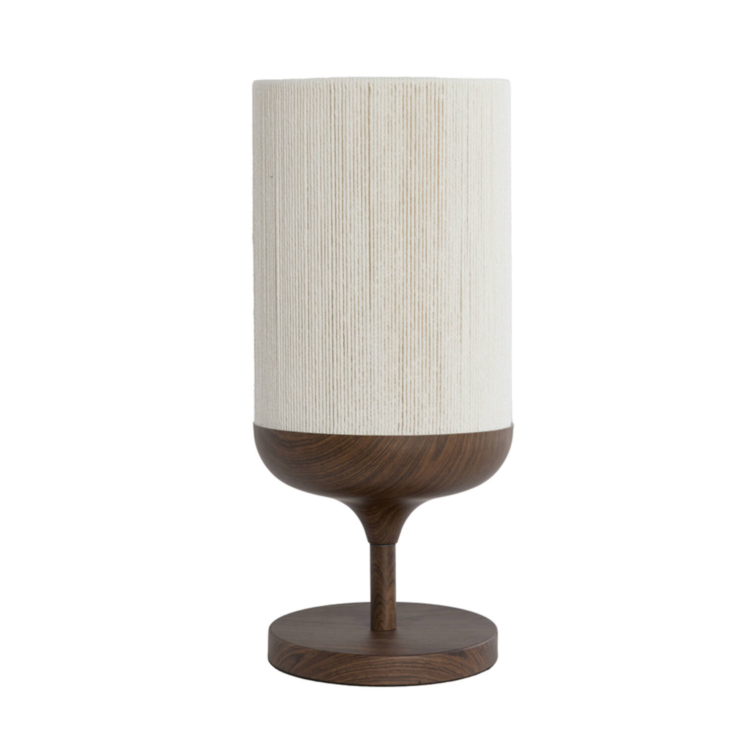 Table lamp Ø22,5x50 cm DANIA wood print d brown+rope cream