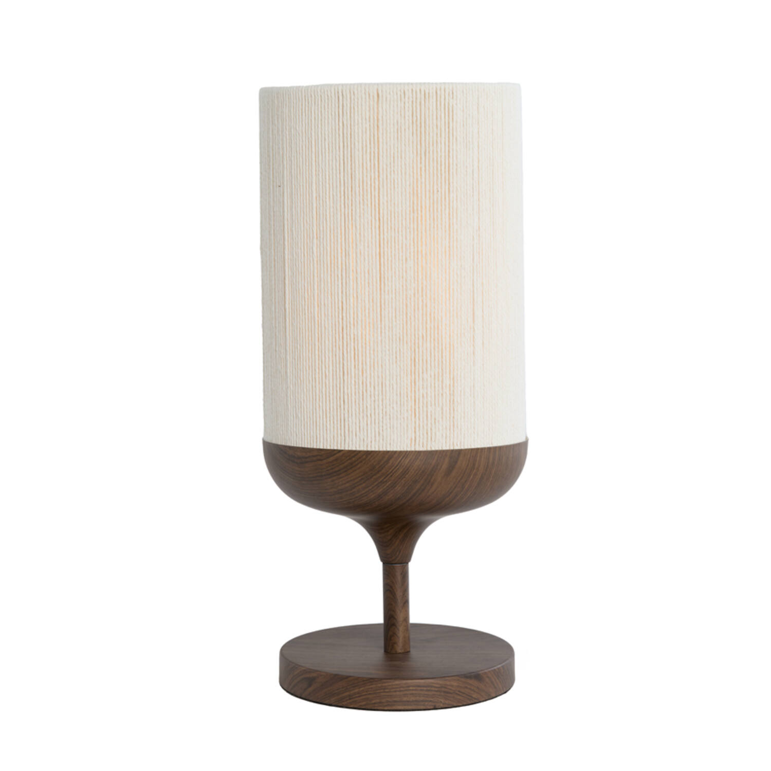 Table lamp Ø22,5x50 cm DANIA wood print d brown+rope cream