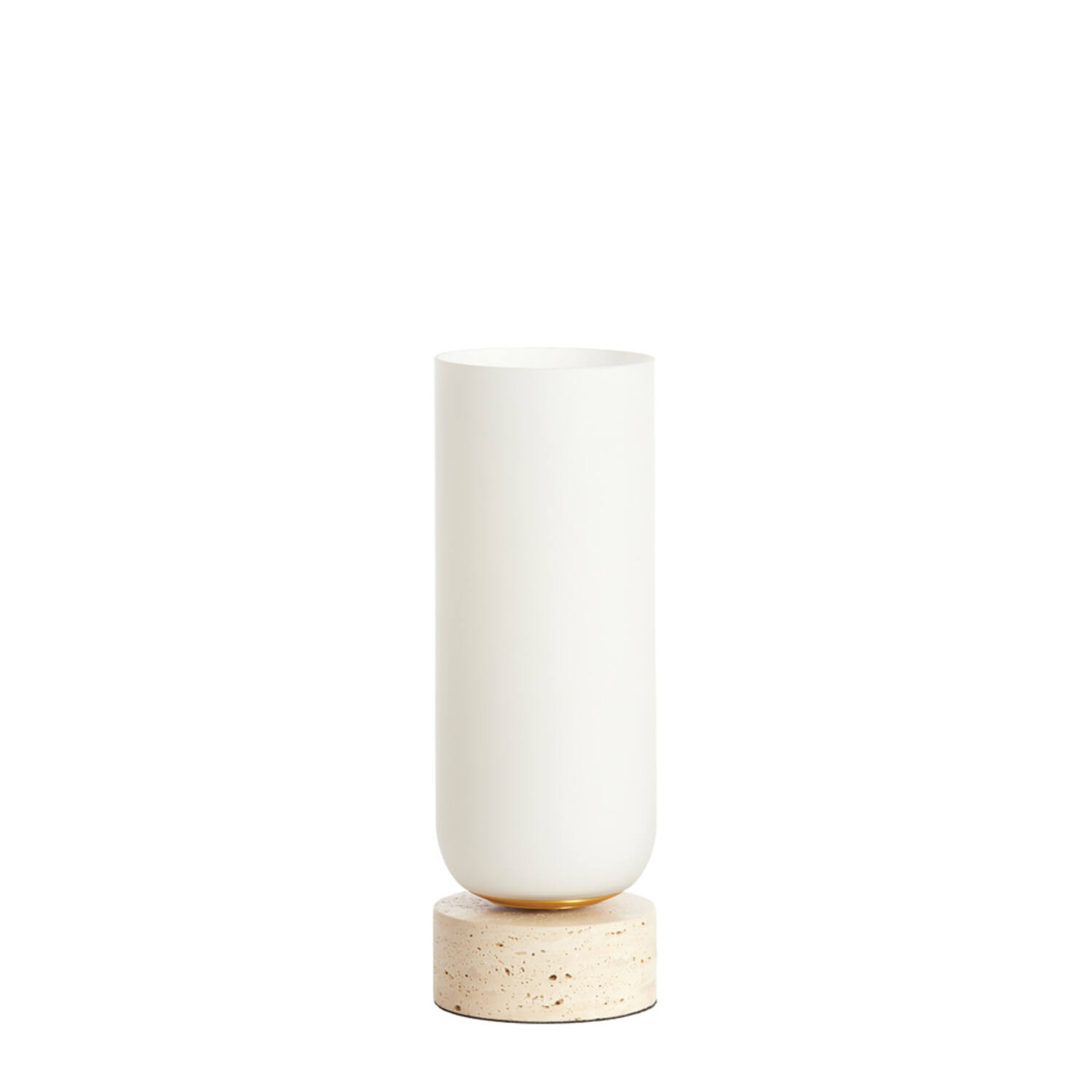 Tafellamp Ø12x35 cm RYLANO glas melk+zand+antiek brons