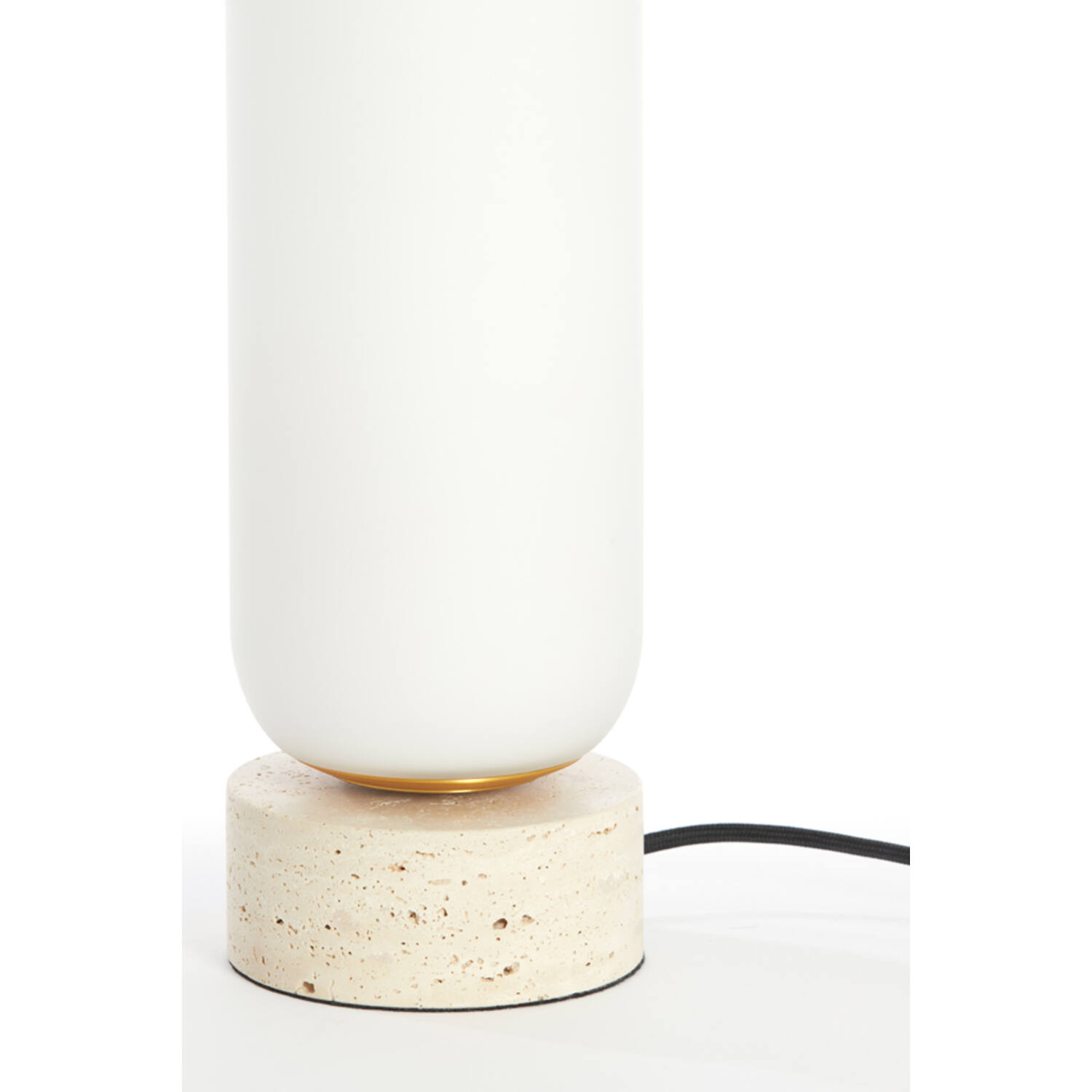 Tafellamp Ø12x35 cm RYLANO glas melk+zand+antiek brons
