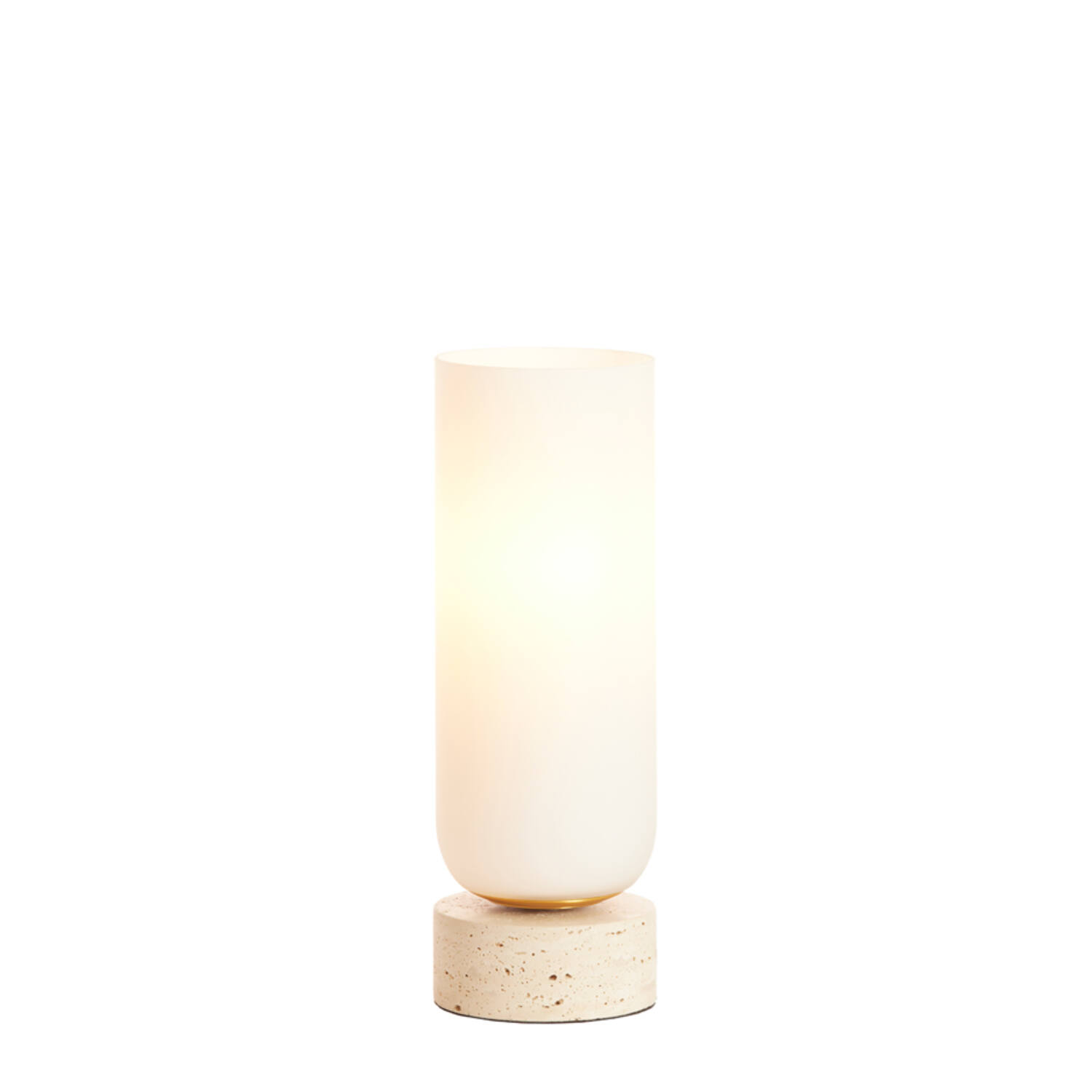 Tafellamp Ø12x35 cm RYLANO glas melk+zand+antiek brons
