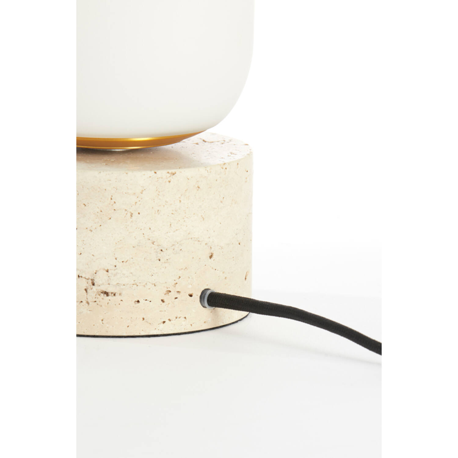 Table lamp Ø12x47,5 cm RYLANO glass milky+sand+antique bronz