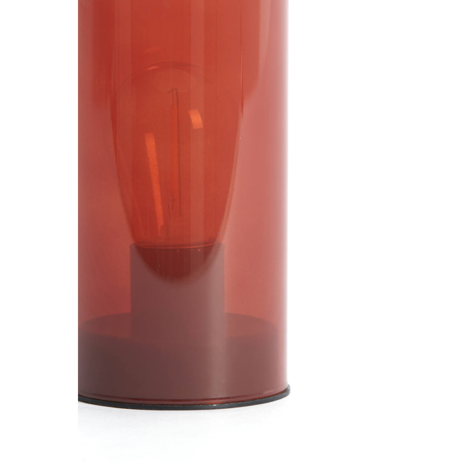 Tafellamp LED Ø7x15 cm VAZOLLA glas melk steenrood