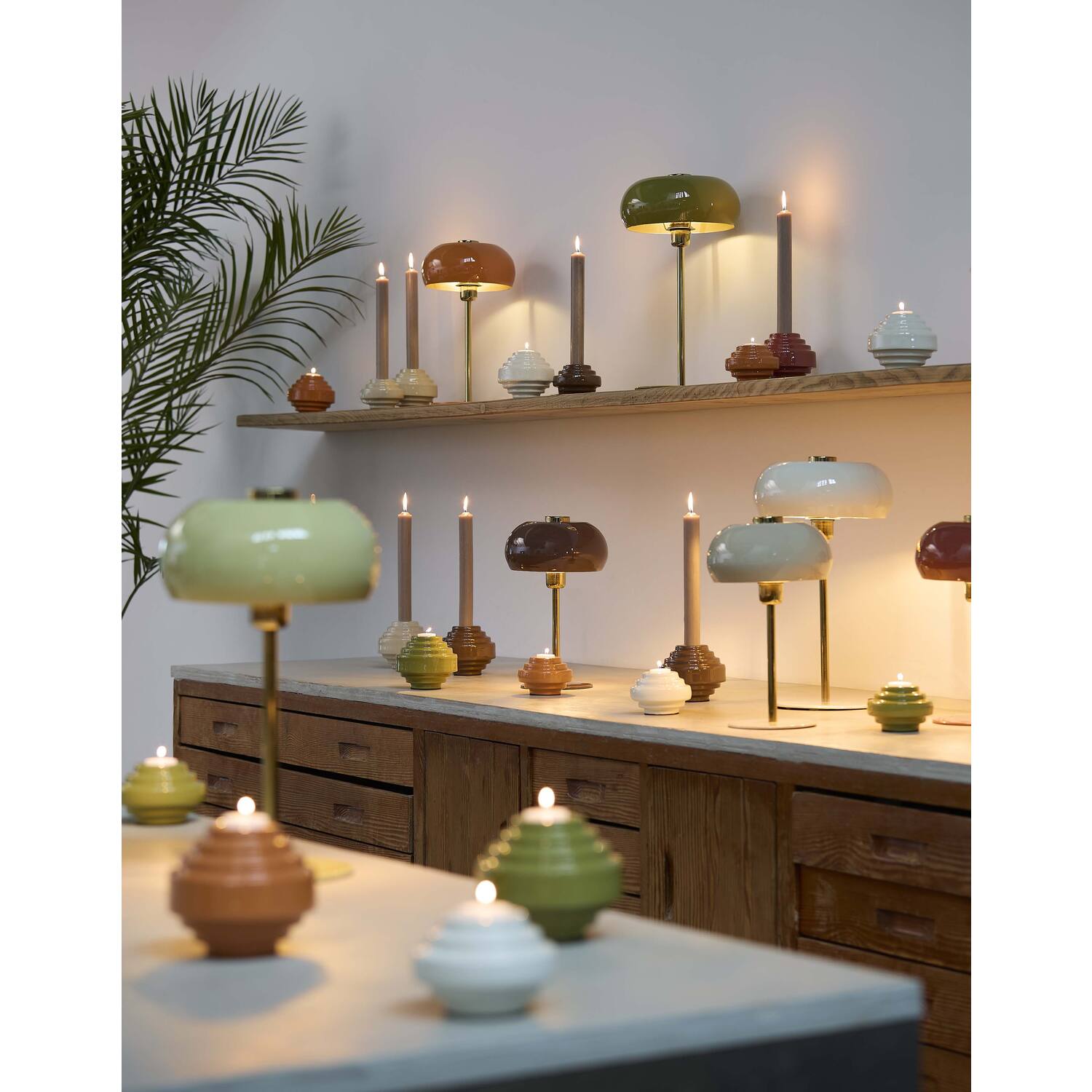 Table lamp Ø22x34 cm SURIN shiny light grey+gold