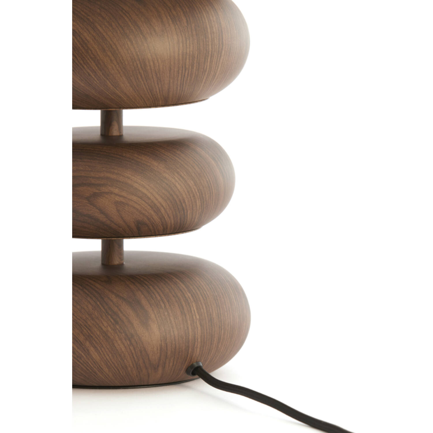 Tafellamp Ø22x67,5 cm DANIALO hout print d bruin+touw crème