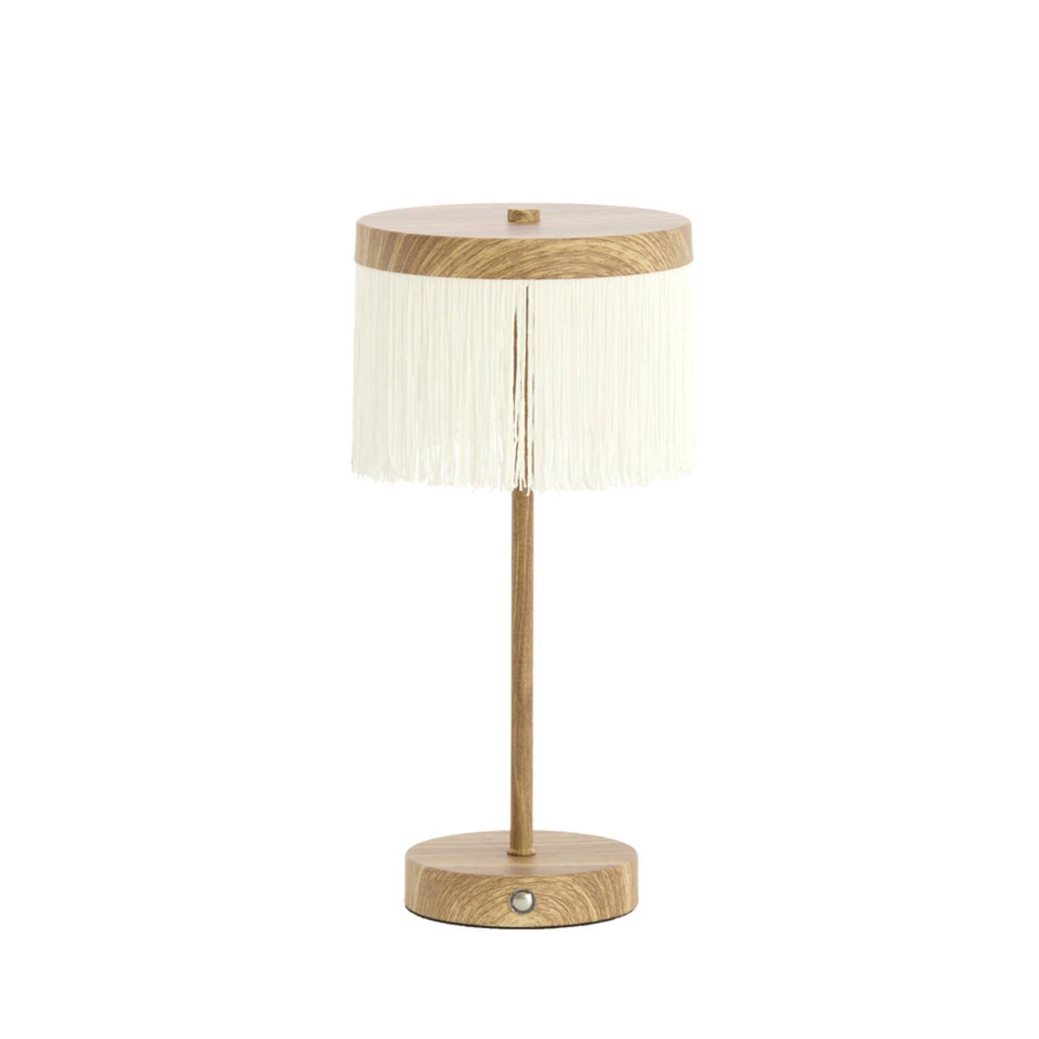 Tafellamp LED Ø17x35 cm DINY hout print+crème