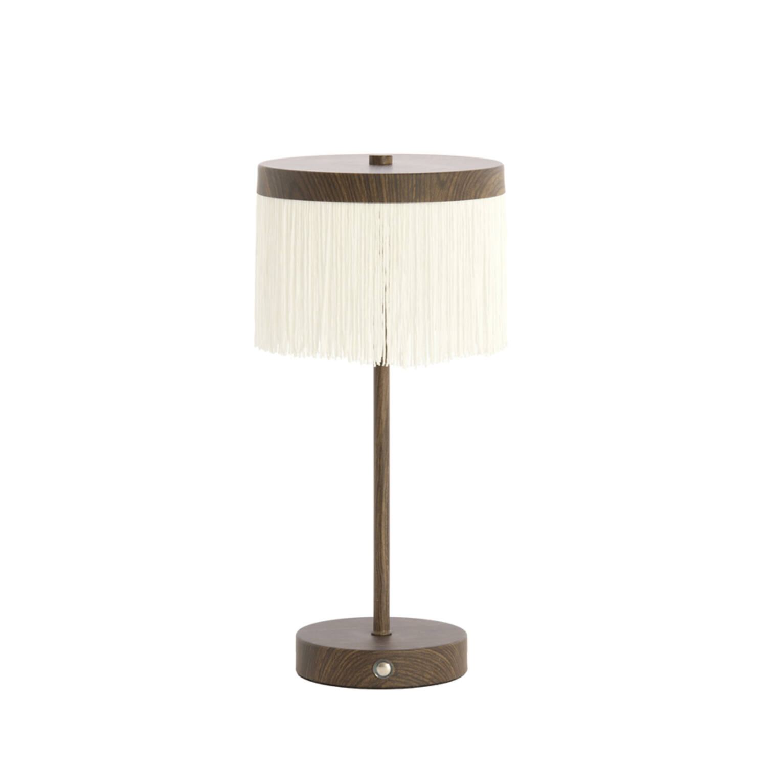 Tafellamp LED Ø17x35 cm DINY hout print donker bruin+crème