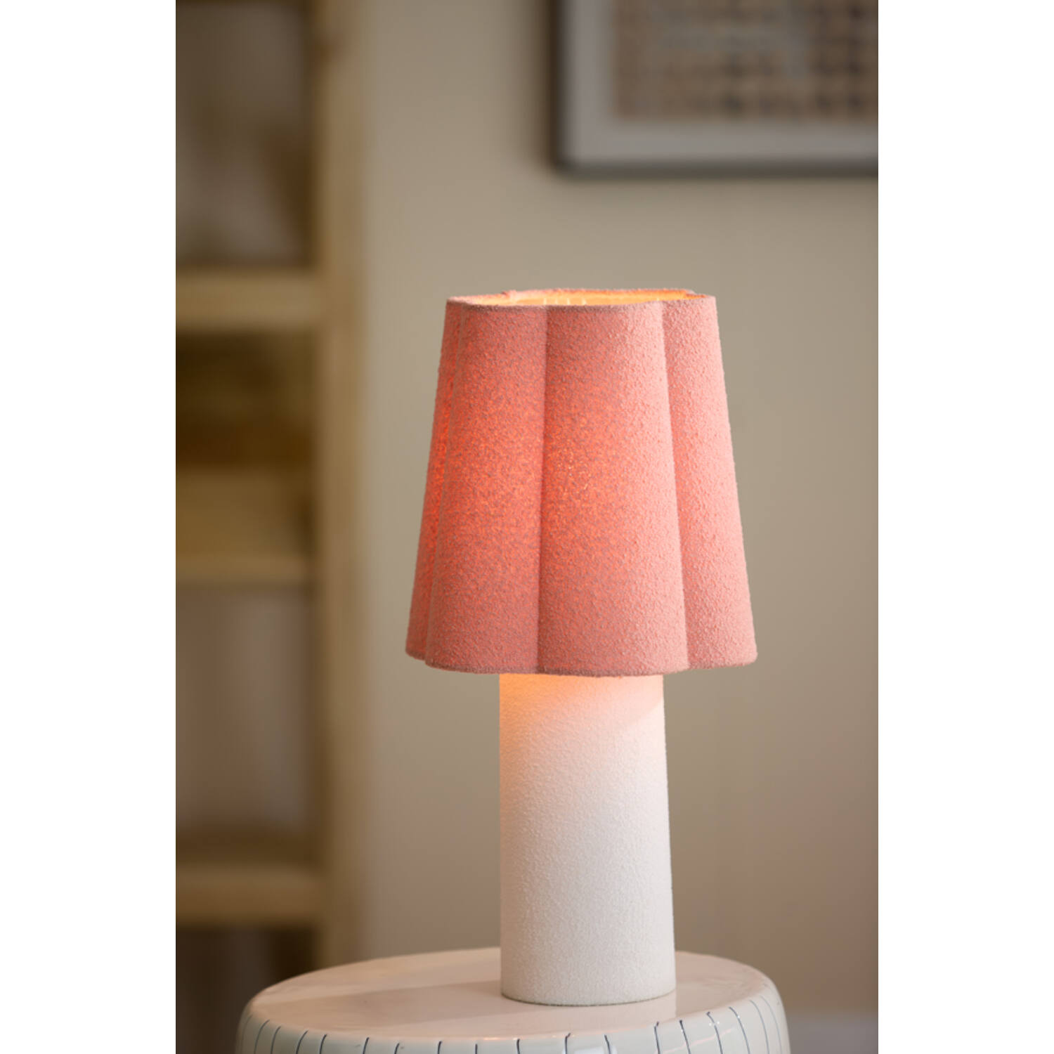 Tafellamp Ø25x50 cm MUSABY wit+roze
