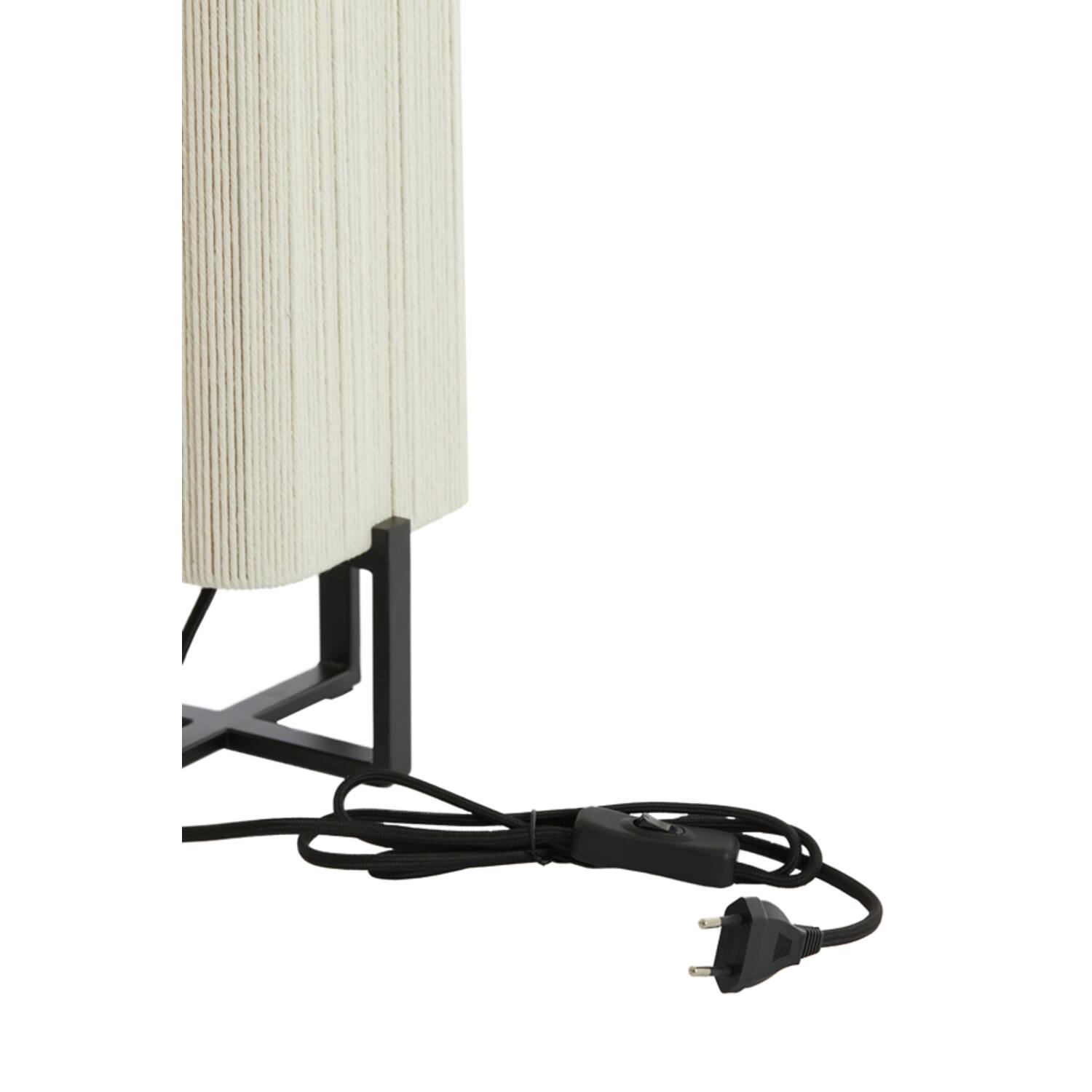 Table lamp 16,5x16,5x39 cm WYN matt black+rope cream