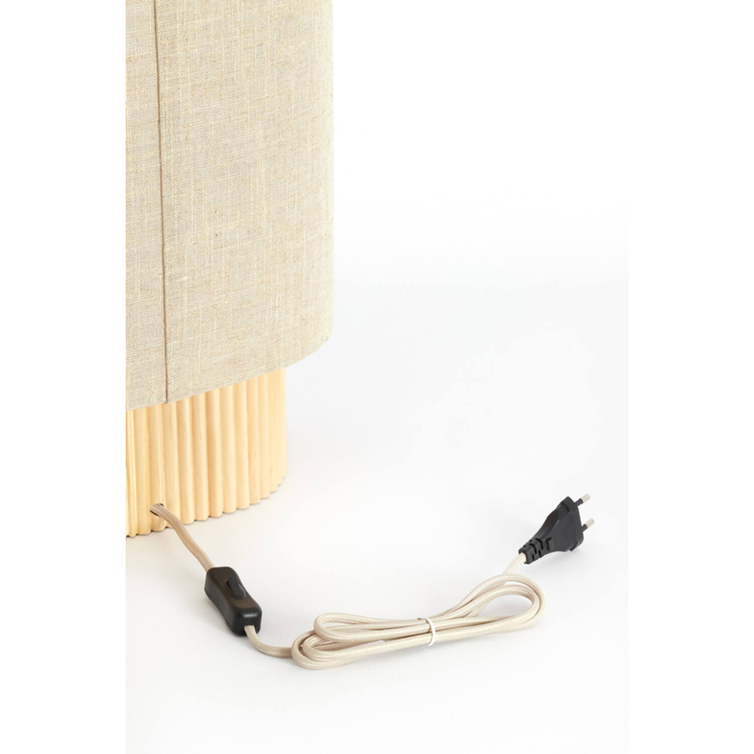 Tafellamp 30x20x45 cm LASLO hout naturel+linnen naturel