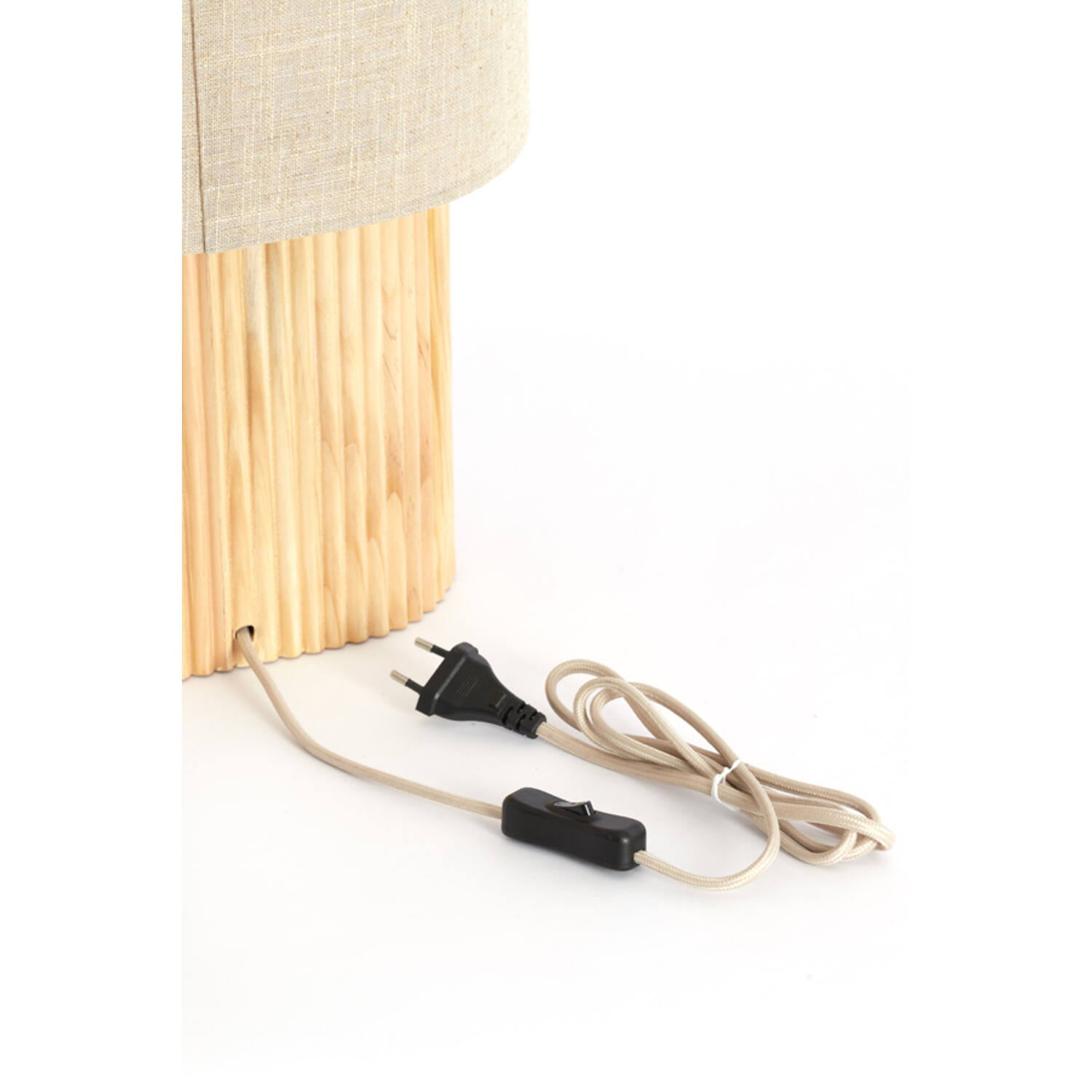 Table lamp 30x20x70 cm LASLO wood natural+linen natural