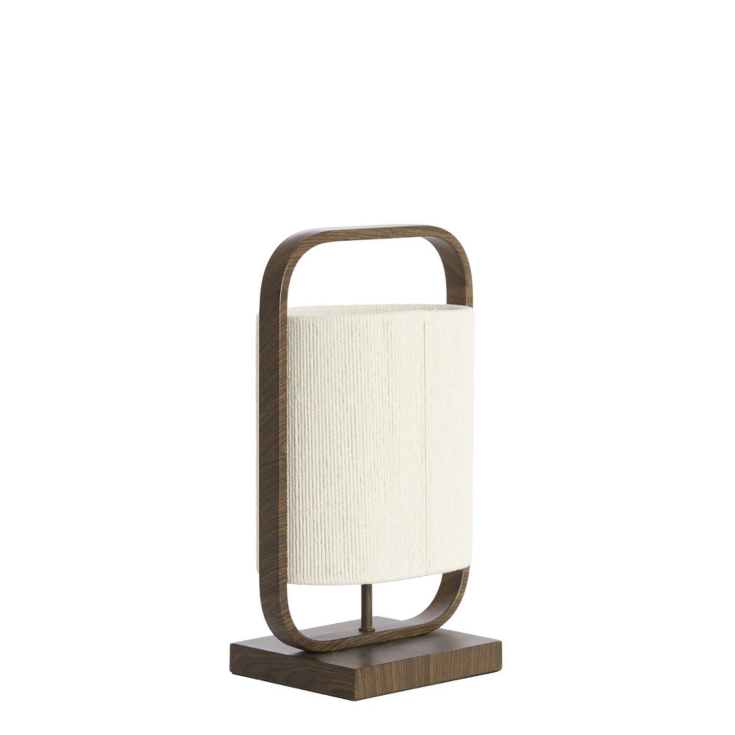 Table lamp 22,5x15x37,5 cm LECCE wood prnt d brwn+rope cream