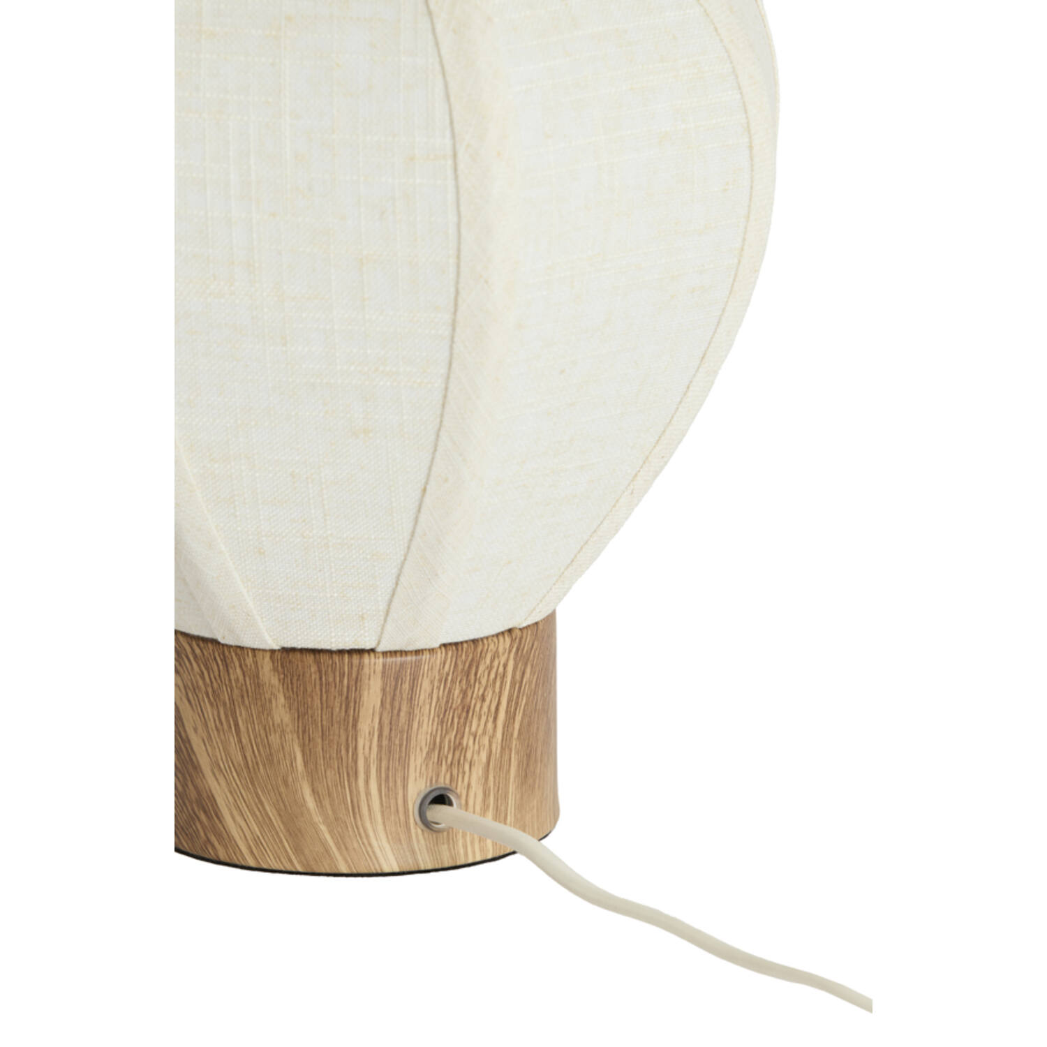 Table lamp Ø23x23,5 cm KYZO wood print natural+linen cream