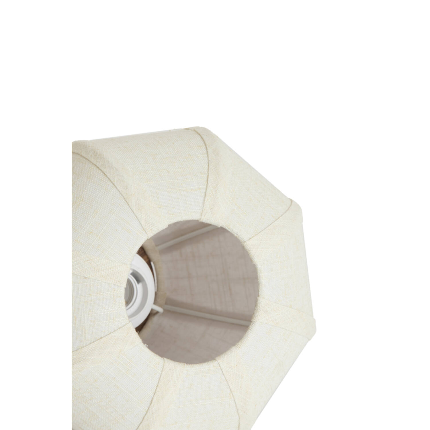 Table lamp Ø23x23,5 cm KYZO wood print natural+linen cream