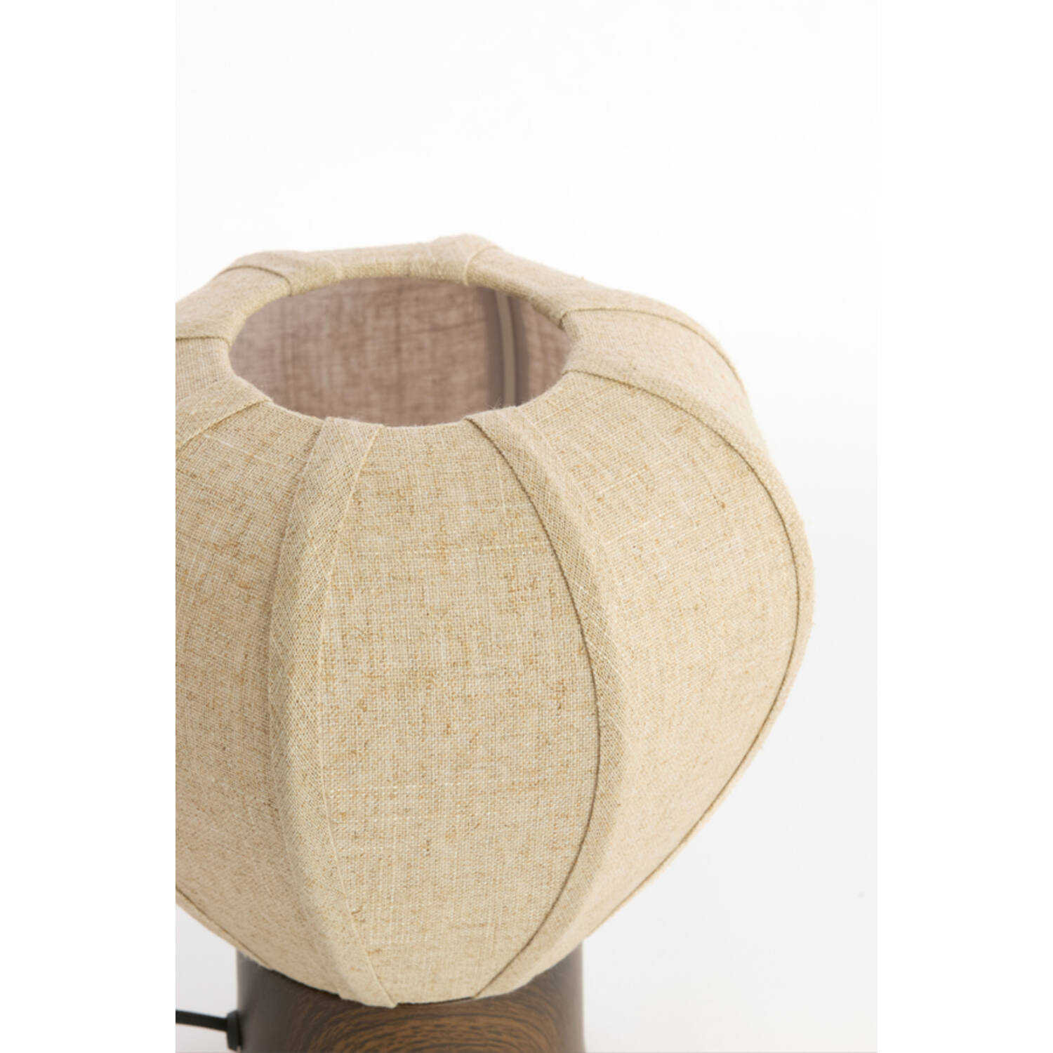 Table lamp Ø23x23,5 cm KYZO wood print d brown+linen nat.