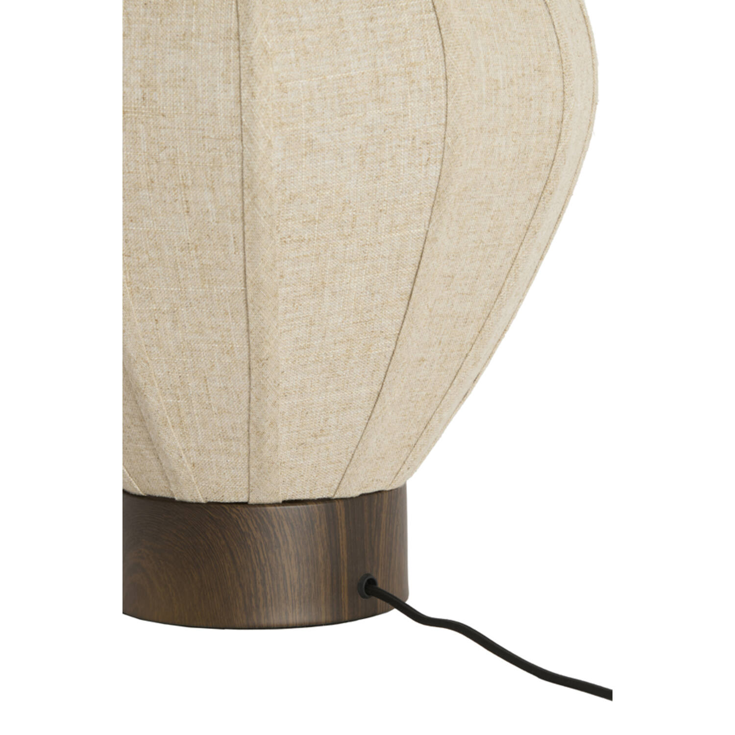 Table lamp Ø35x36 cm KYZO wood print d brown+linen nat.