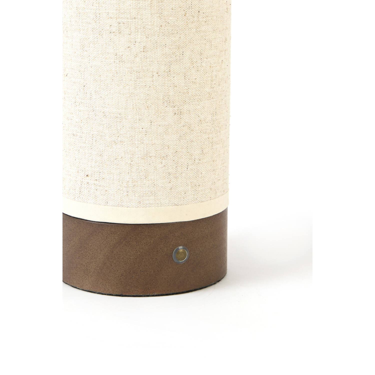 Table lamp LED Ø10x25 cm BRYLO linen natural+wood dark brown