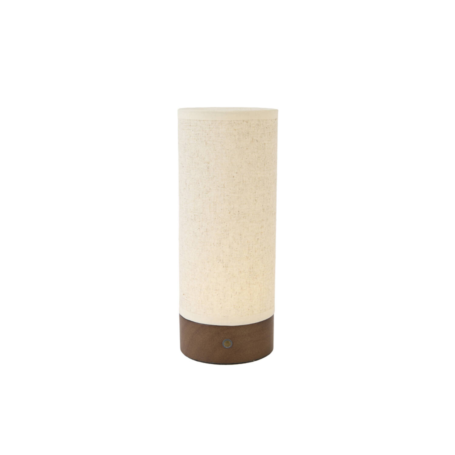 Table lamp LED Ø10x25 cm BRYLO linen natural+wood dark brown