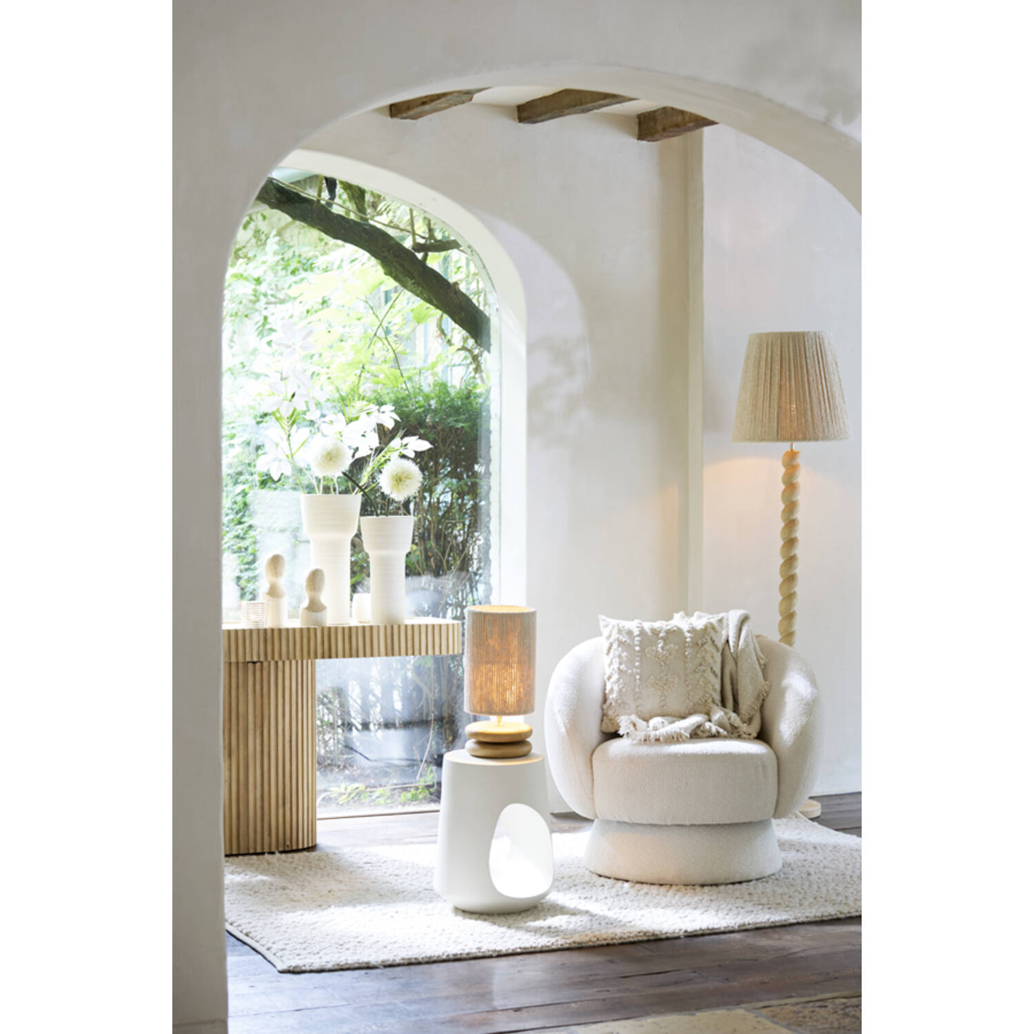 Shade cylinder 20-20-30 cm MEDANA chenille cream