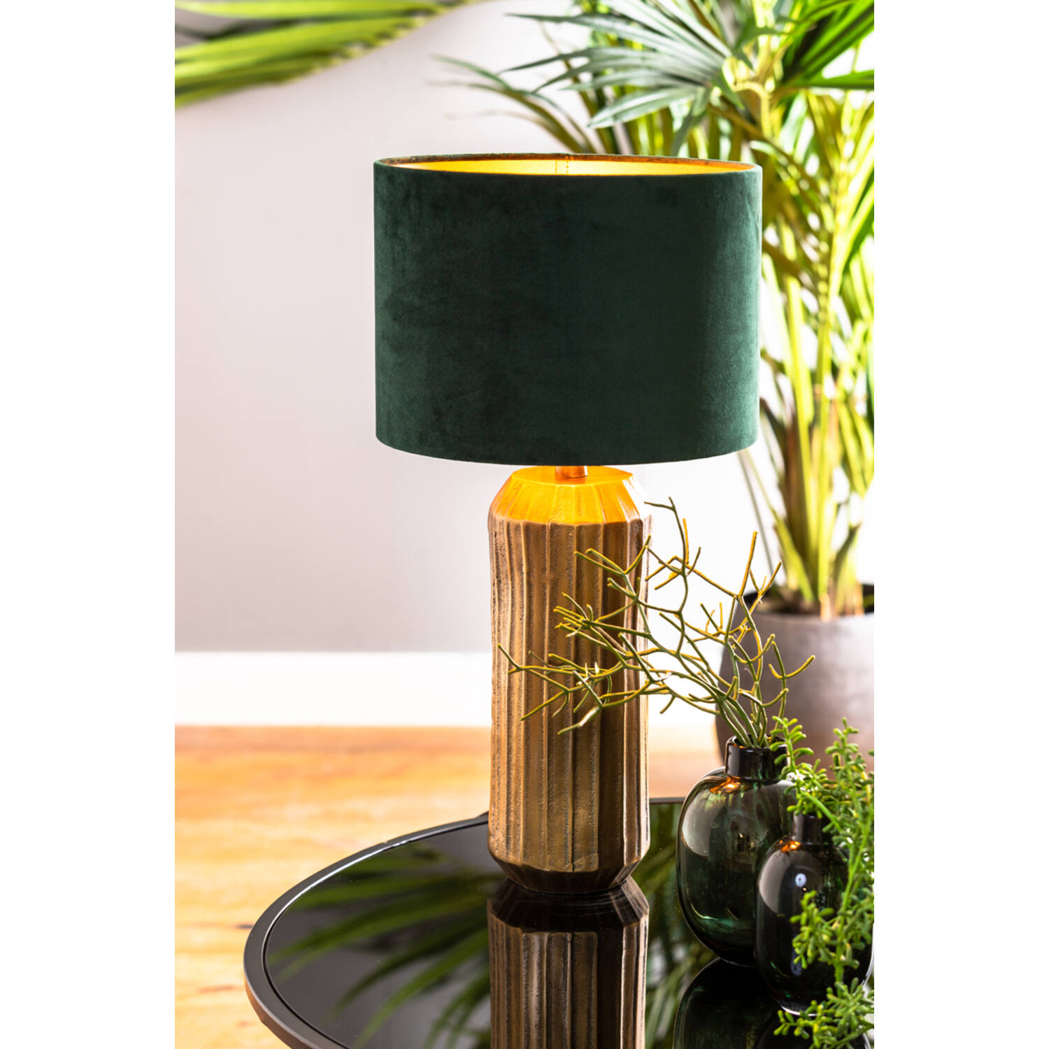 Kap cilinder 30-30-21 cm VELOURS dutch green