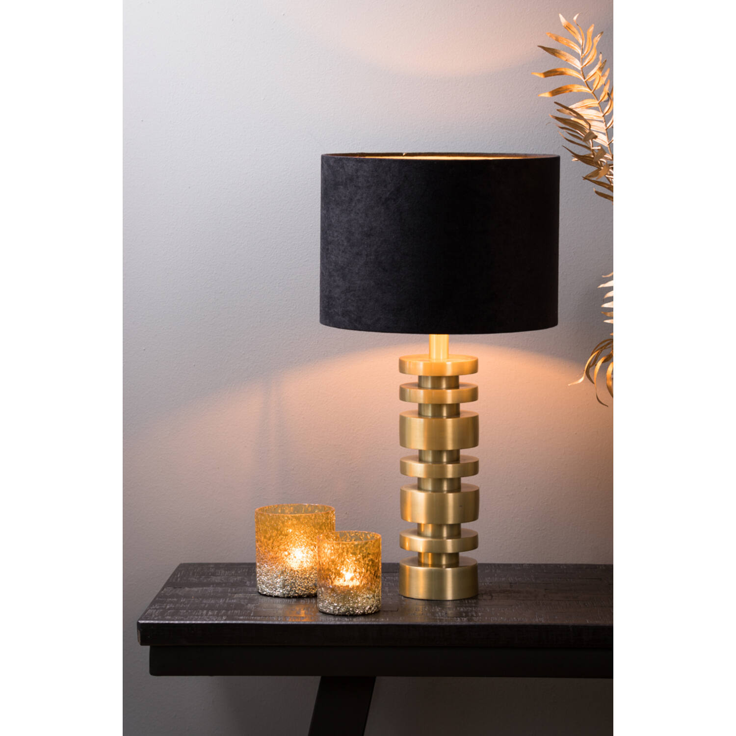 Shade cylinder 30-30-21 cm VELOURS black-taupe