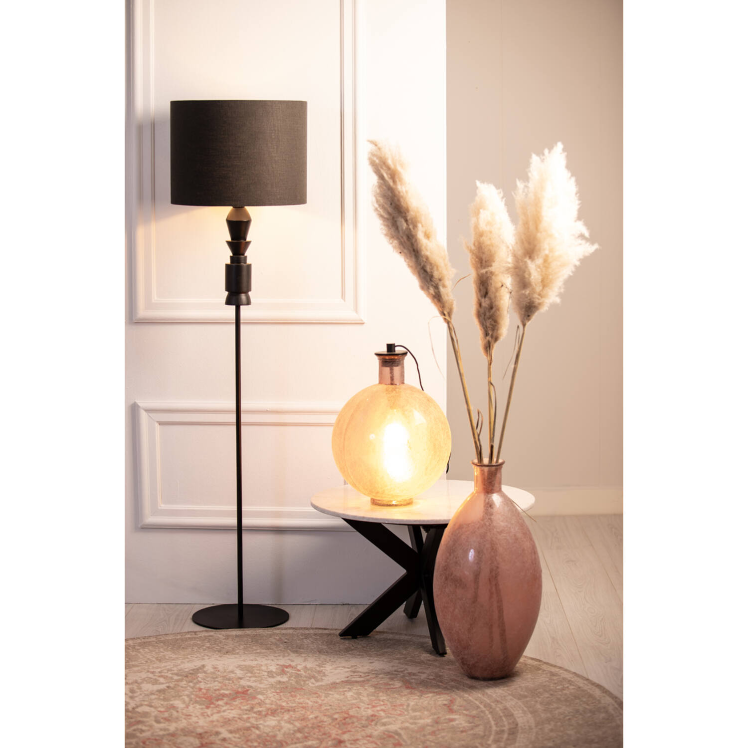 Kap cilinder 40-40-30 cm LIVIGNO zwart