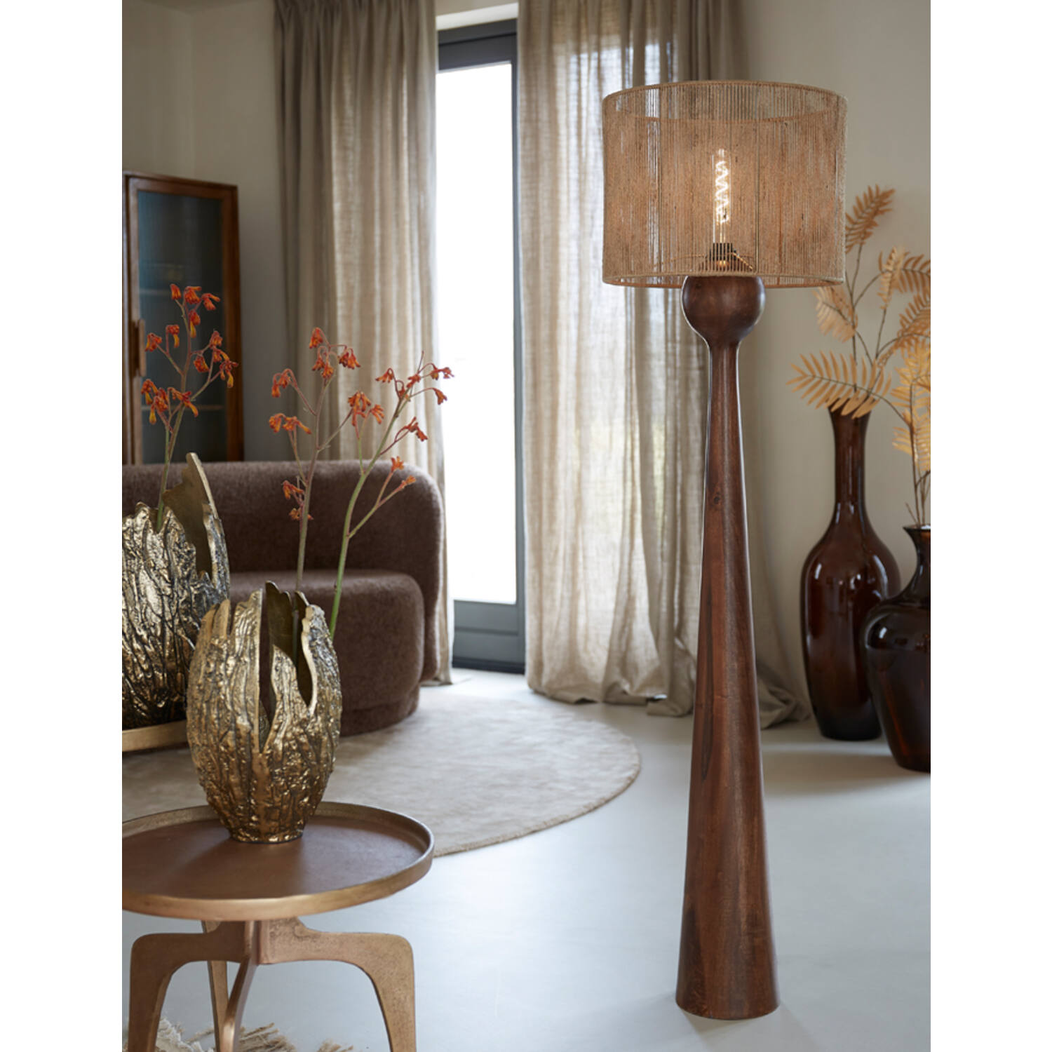 Pantalla de lámpara cilindro 40-40-30 cm TOSSA yute natural