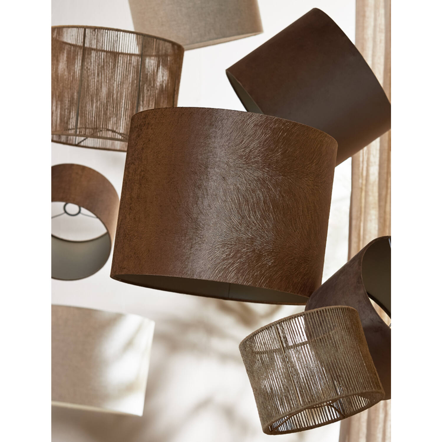 Pantalla de lámpara cilindro 40-40-30 cm TOSSA yute natural