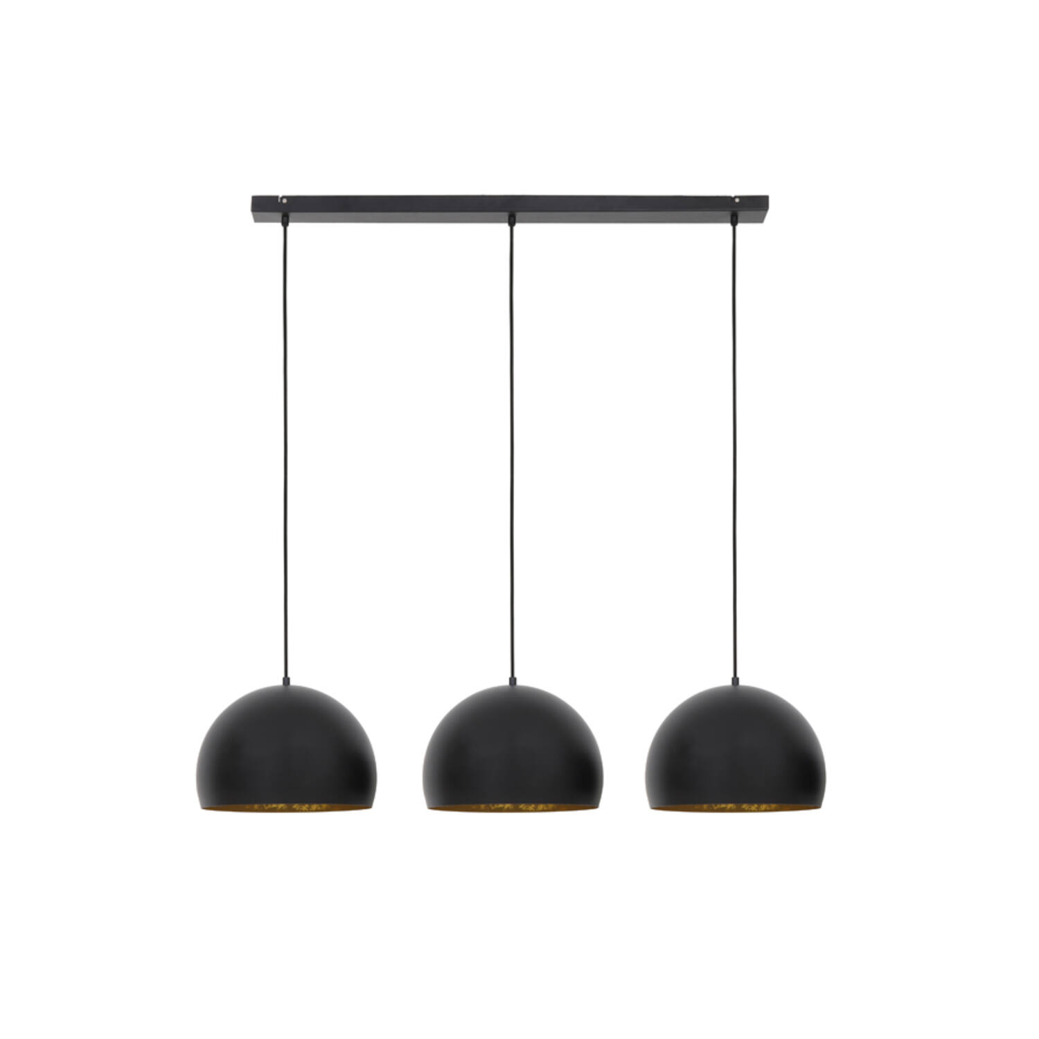 Hanglamp 3L 120x33x25 cm JAICEY mat zwart-goud