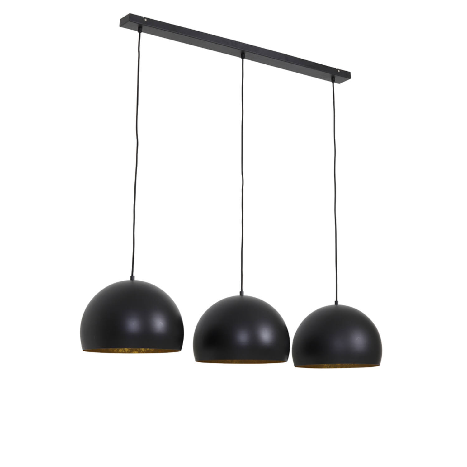 Hanglamp 3L 120x33x25 cm JAICEY mat zwart-goud
