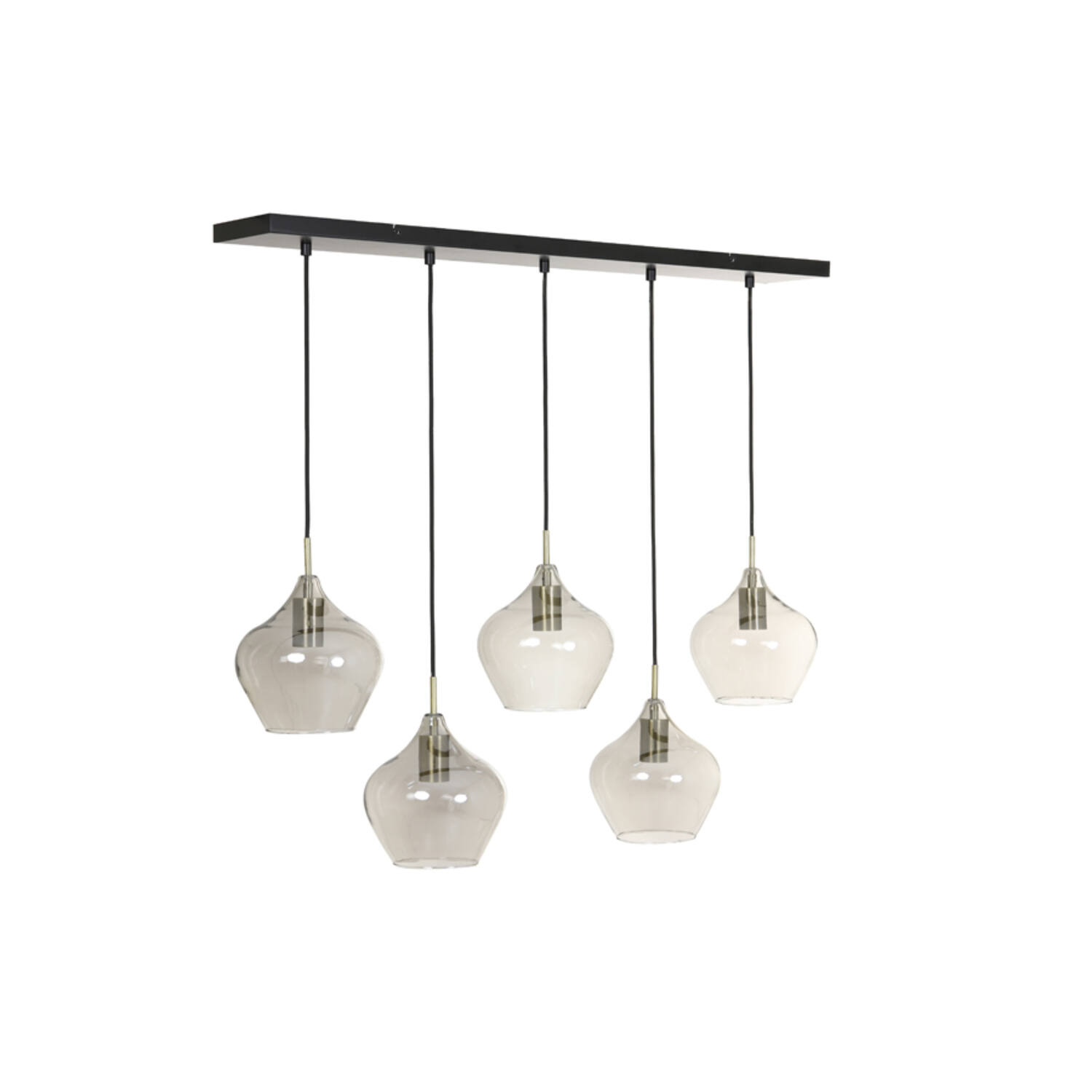 Hanging lamp 5L 104x20x120 cm RAKEL antique bronze+smoked