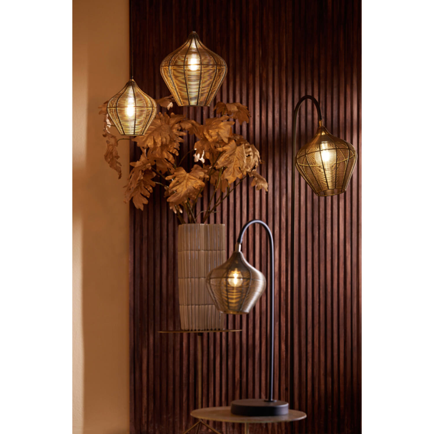 Hanging lamp Ø27x29,5 cm ALVARO antique bronze