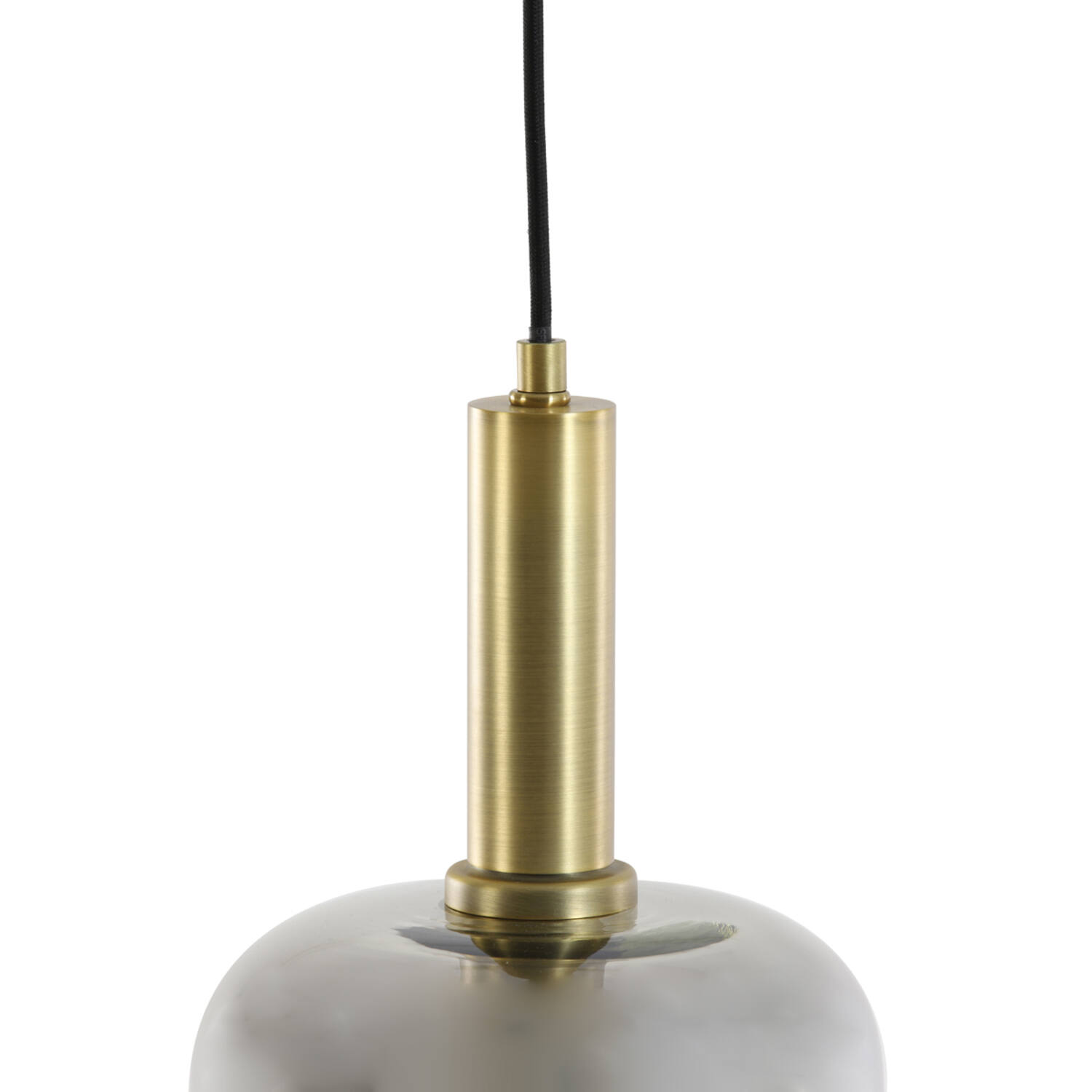 Hanging lamp Ø16x26 cm LEKAR antique bronze+smoked glass