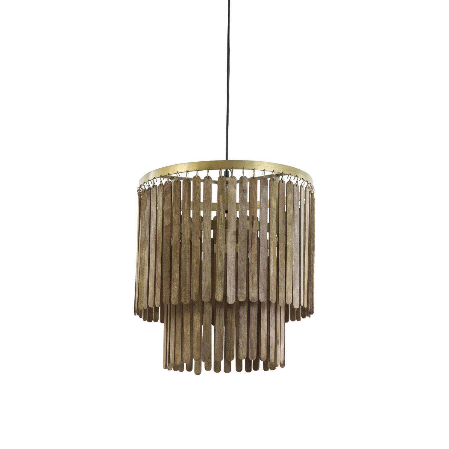 Hanging lamp Ø45x43 cm GULARO wood brown+bronze